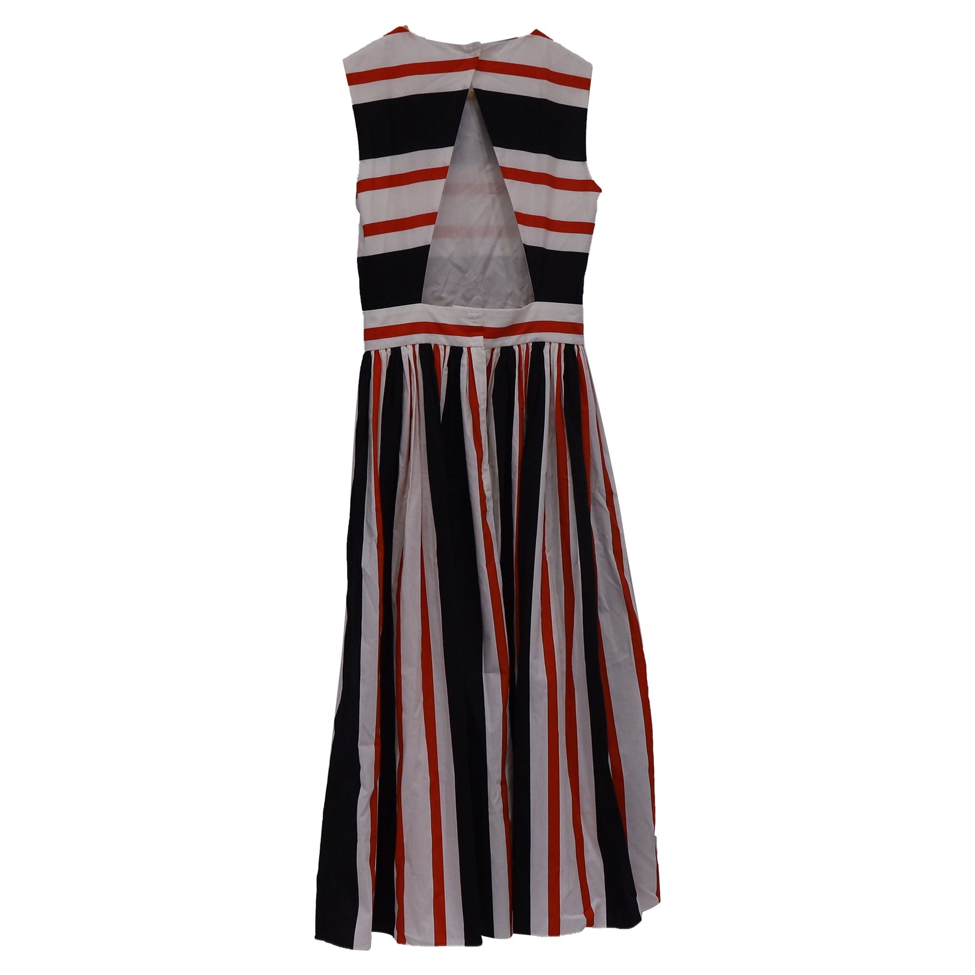 Dolce & Gabbana Dolce & Gabbana Striped Midi Dress in Multicolor Cotton Size XXS / US 00 / IT 34 - 3 Thumbnail
