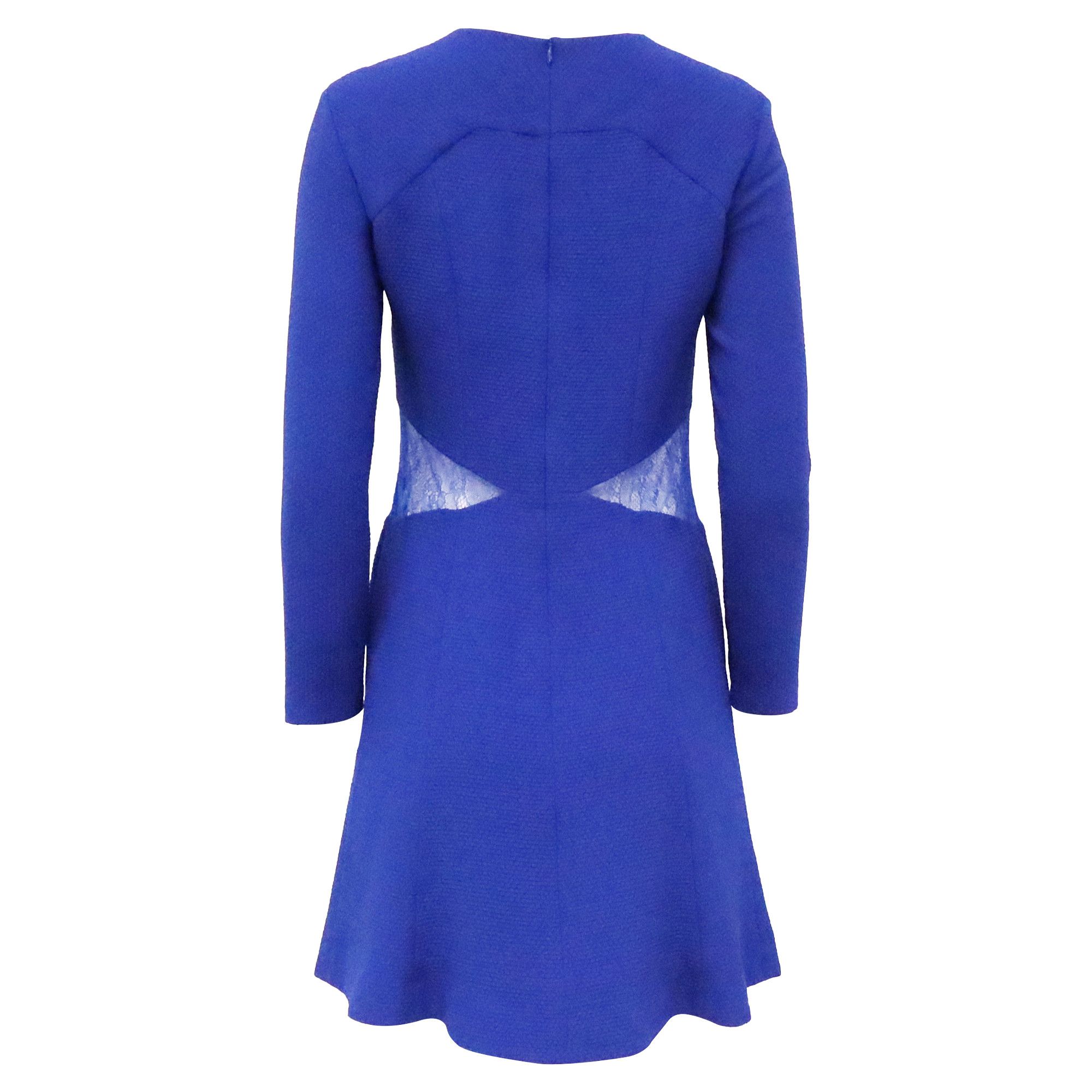 Sandro Sandro Lace Cutout Dress in Blue Polyester Size S / US 4 / IT 40 - 3 Thumbnail