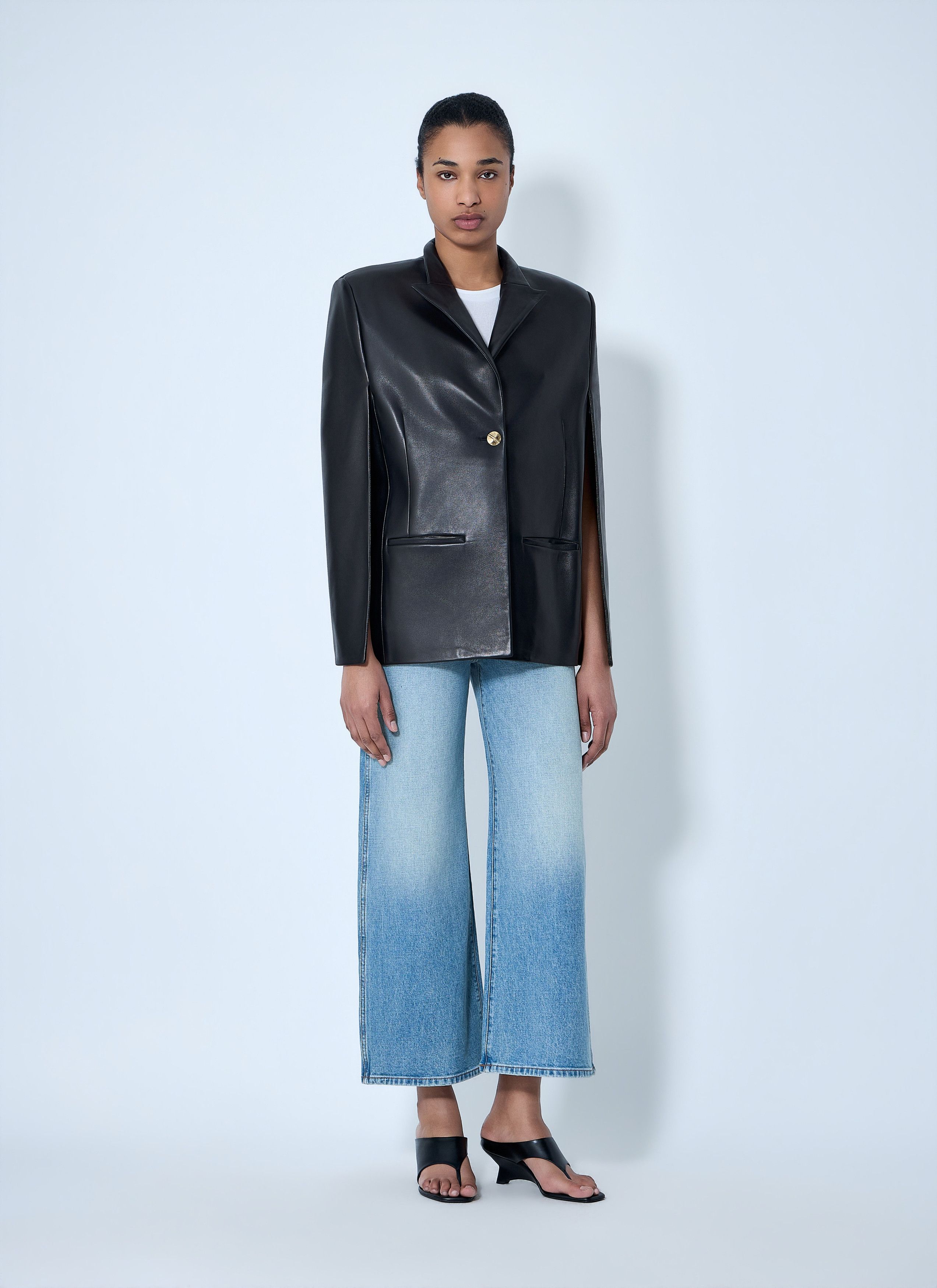 KHAITE Single-Breasted Leather Jacket Size S / US 4 / IT 40 - 2 Thumbnail