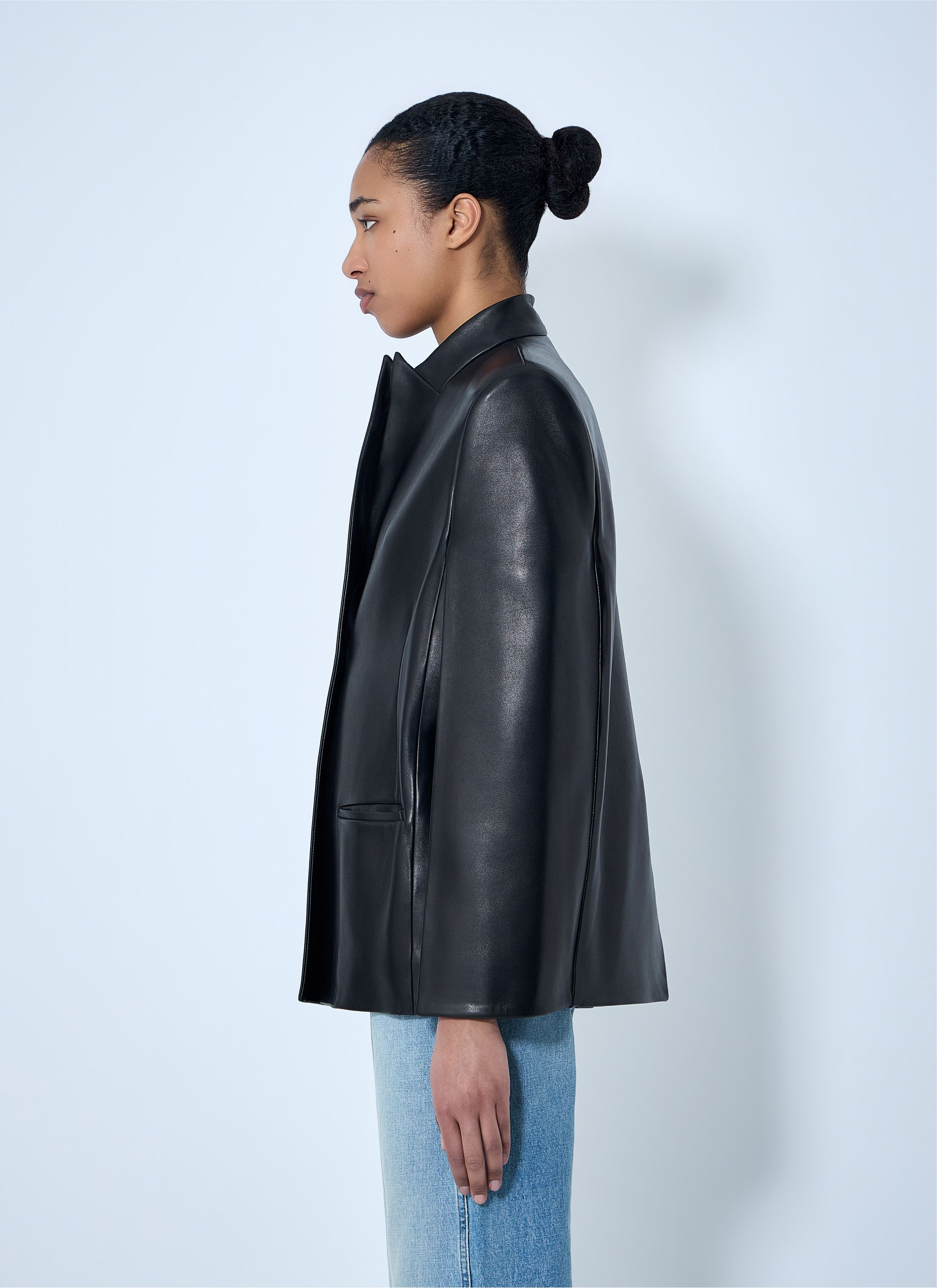 KHAITE Single-Breasted Leather Jacket Size S / US 4 / IT 40 - 3 Thumbnail