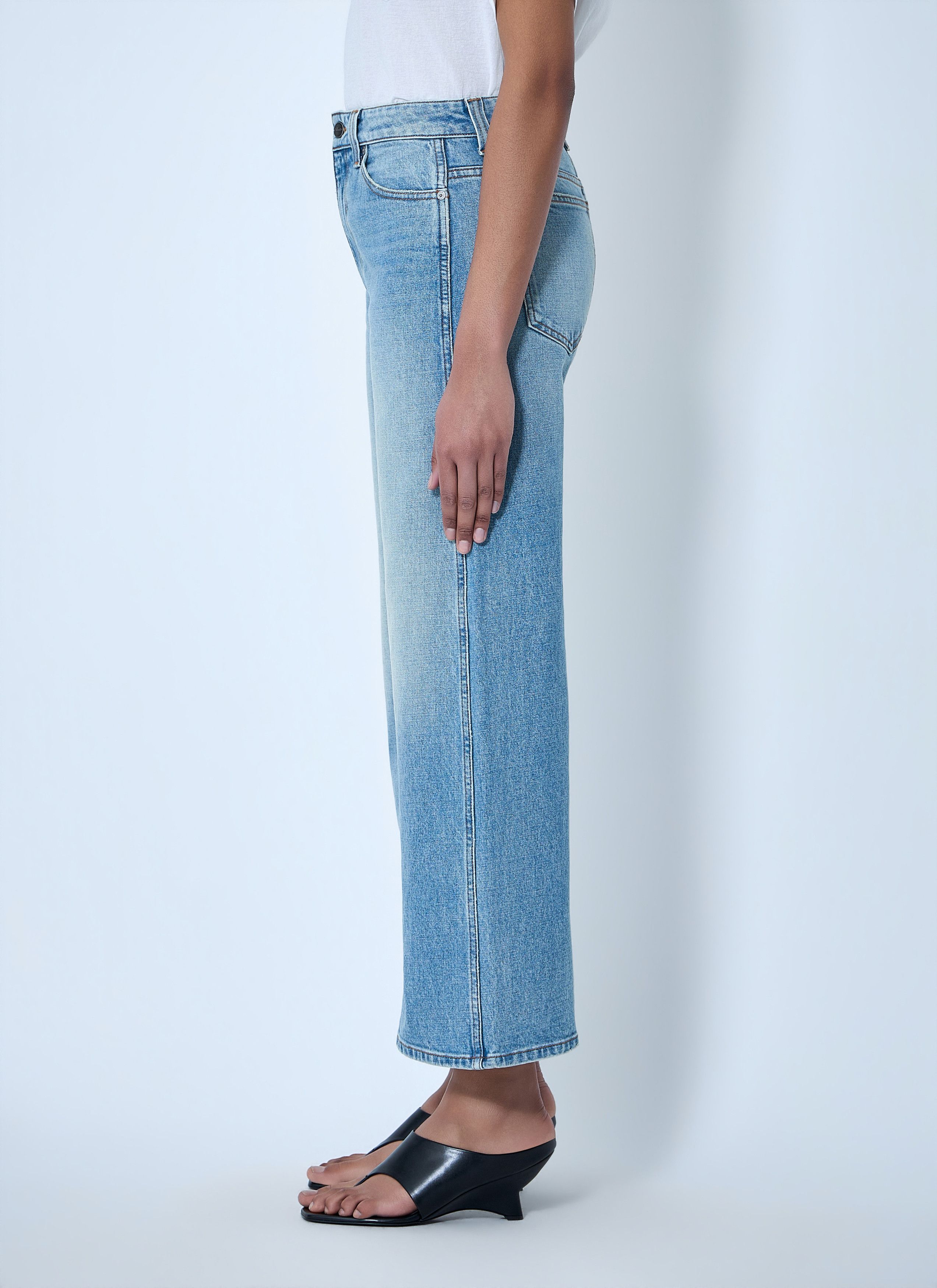 KHAITE Wide-Leg Denim Culottes Size 28" / US 6 / IT 42 - 3 Thumbnail