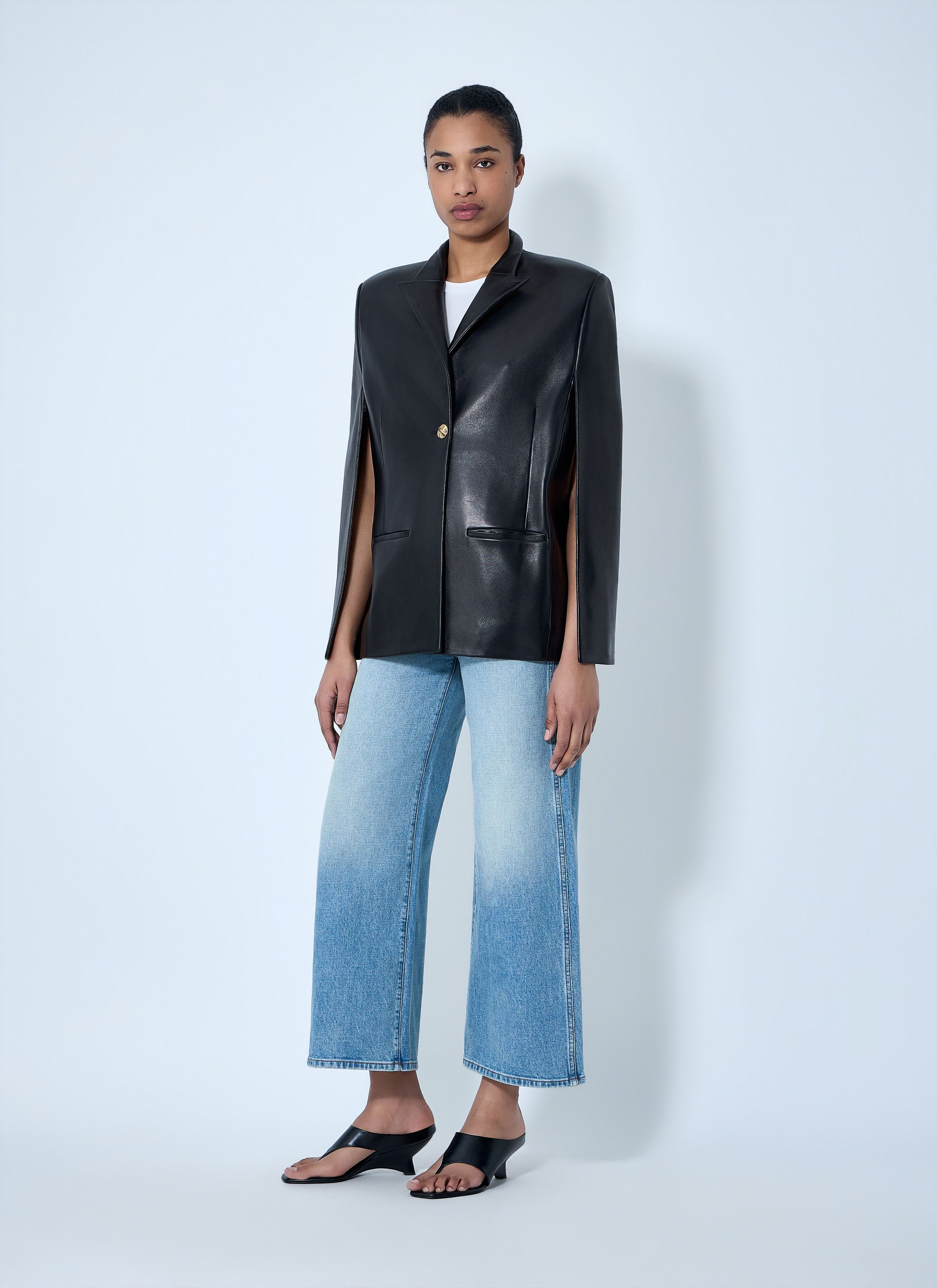 KHAITE Wide-Leg Denim Culottes Size 29" - 2 Thumbnail