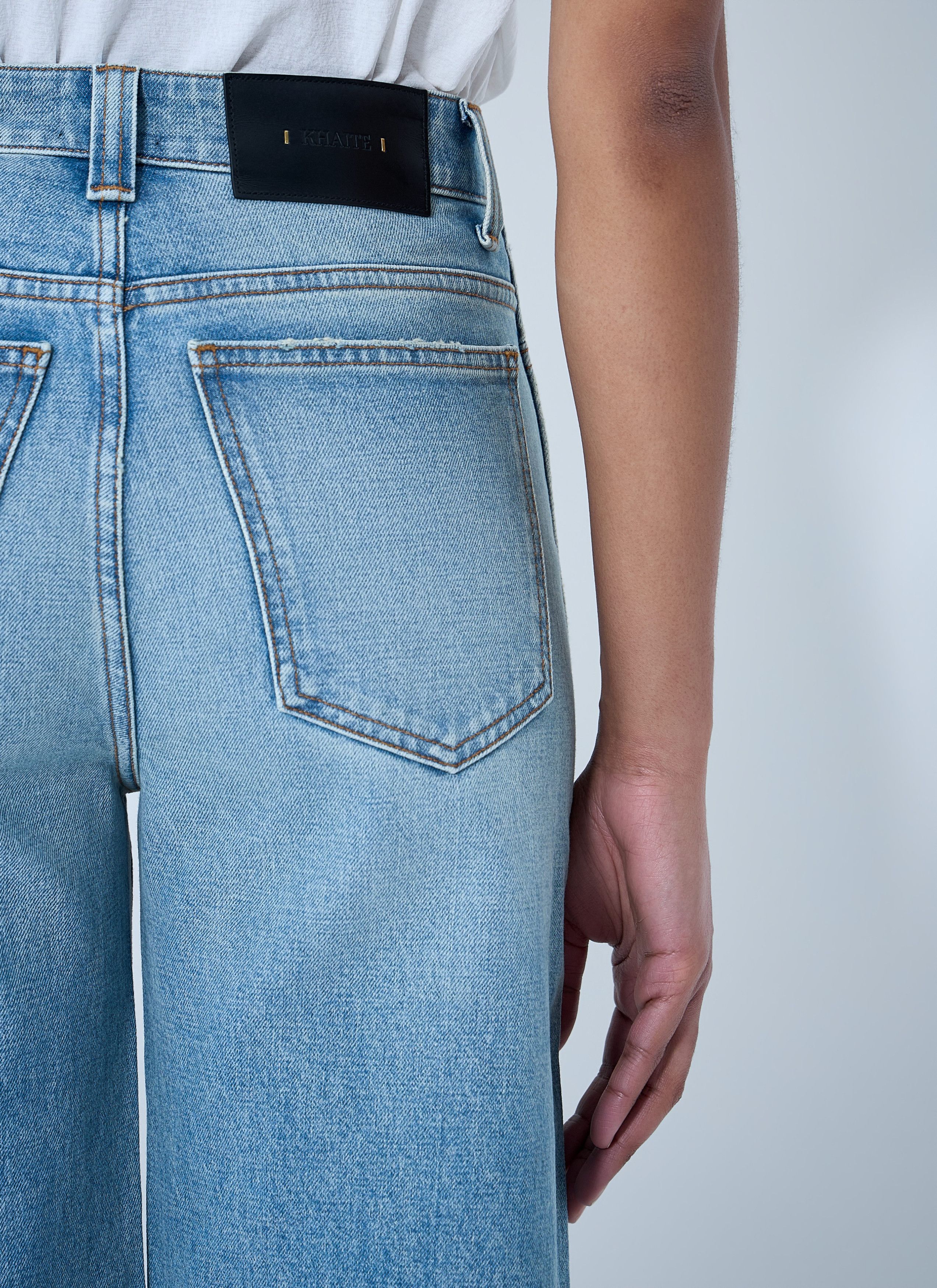 KHAITE Wide-Leg Denim Culottes Size 30" / US 8 / IT 44 - 6 Thumbnail