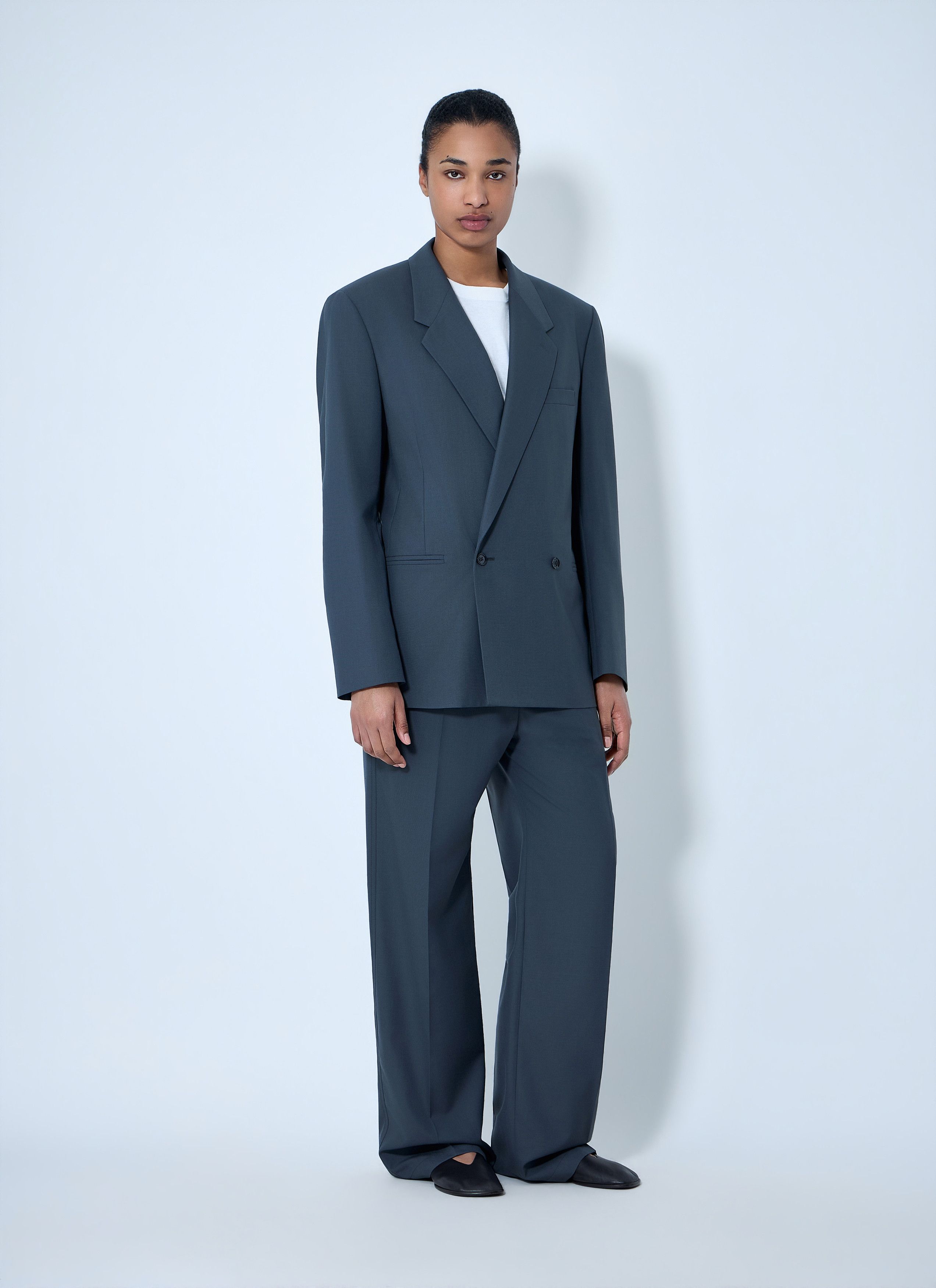 Lemaire Double-Breasted Wool Suit Blazer Size M / US 6-8 / IT 42-44 - 2 Thumbnail