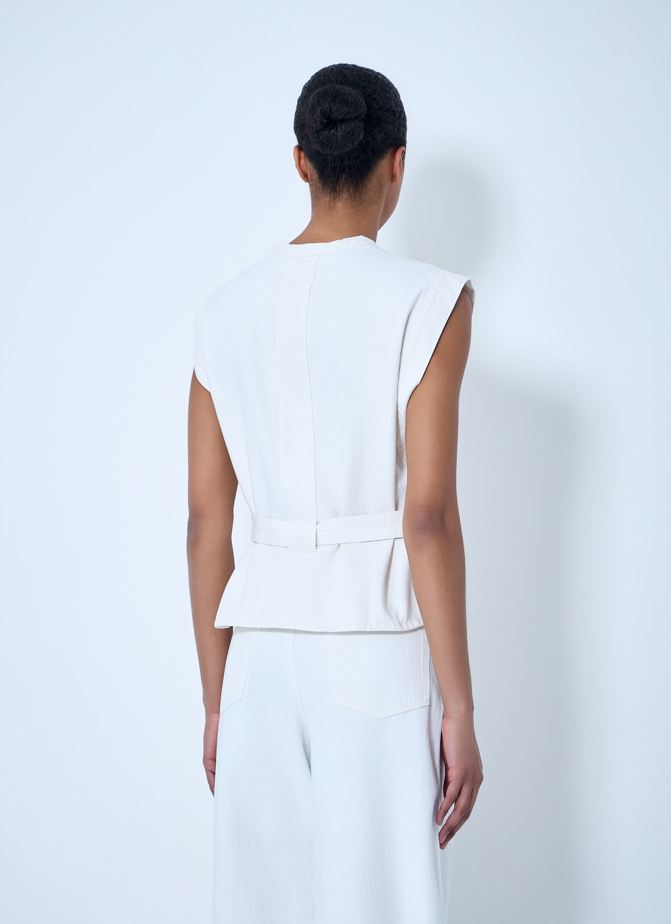 Lemaire Sleeveless V-Neck Top with Belted Waist Size S / US 4 / IT 40 - 4 Thumbnail