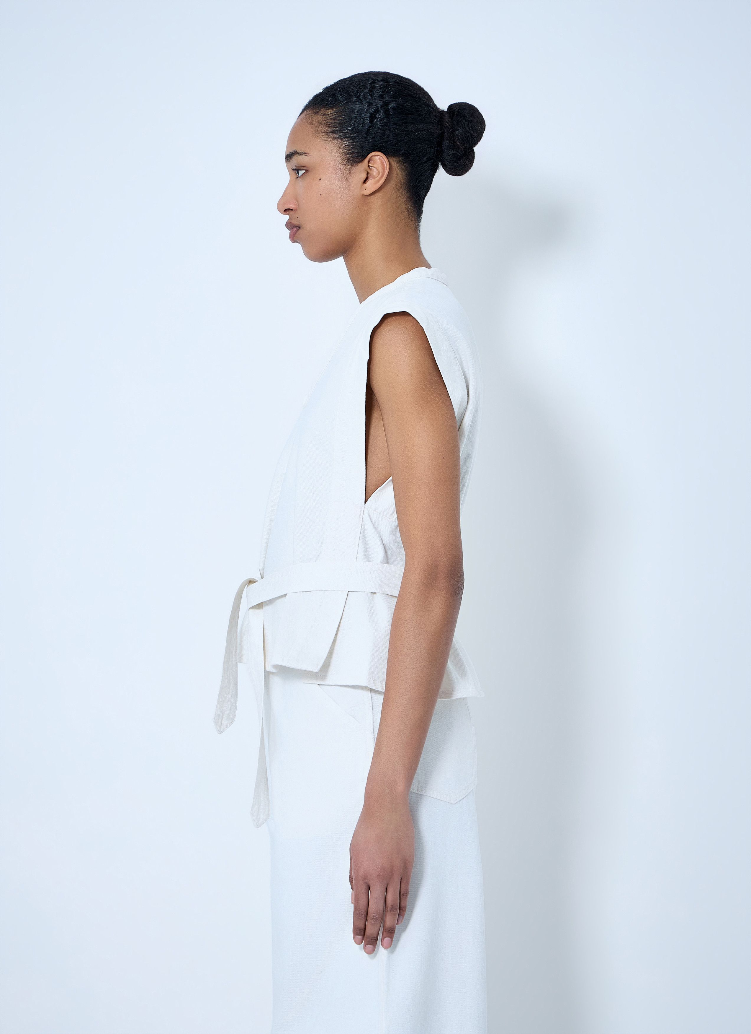 Lemaire Sleeveless V-Neck Top with Belted Waist Size M / US 6-8 / IT 42-44 - 3 Thumbnail