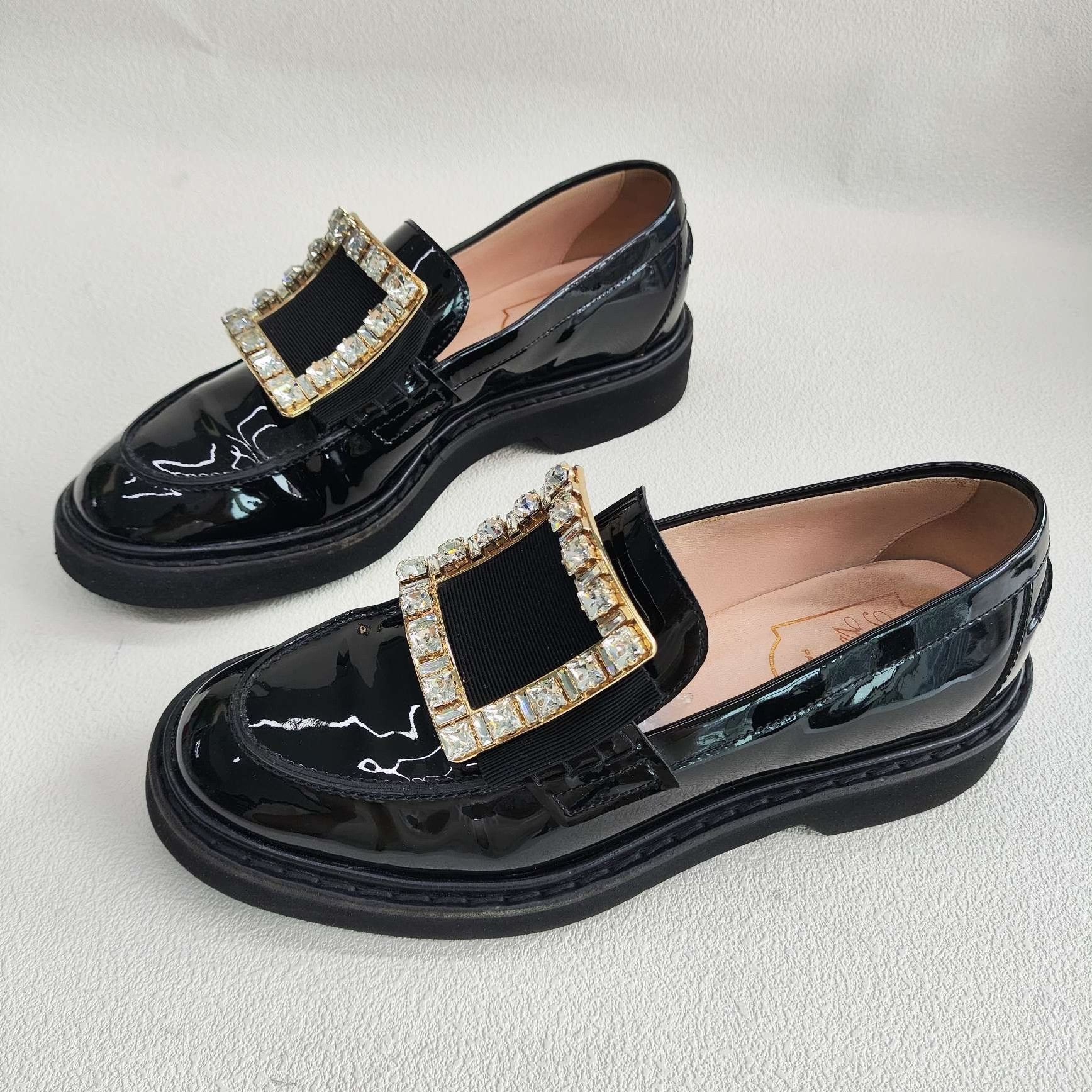 Roger Vivier Roger Vivier Patent Leather Crystal Buckle Loafers Size 37 Size US 7 / IT 37 - 2 Thumbnail