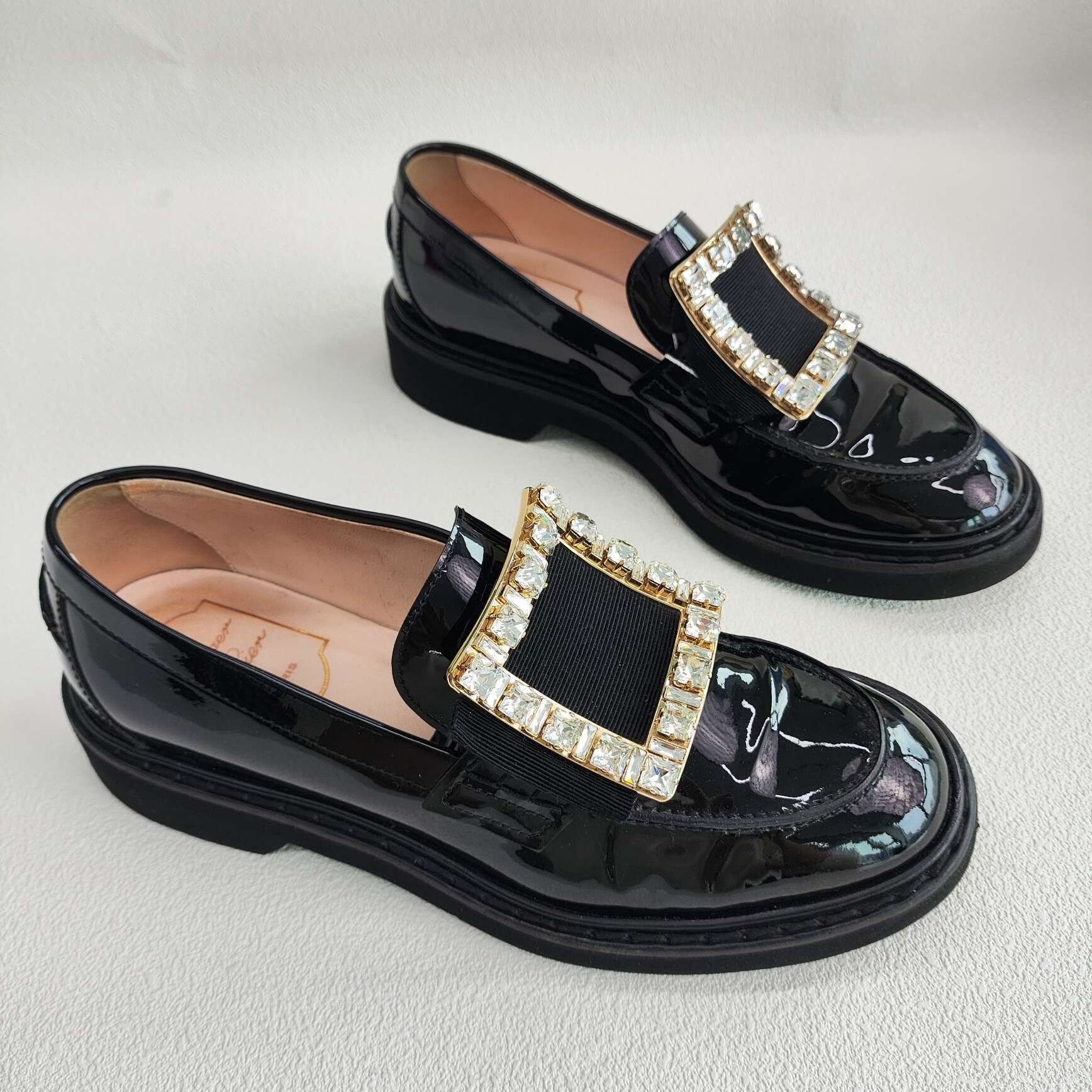 Roger Vivier Roger Vivier Patent Leather Crystal Buckle Loafers Size 37 Size US 7 / IT 37 - 4 Thumbnail