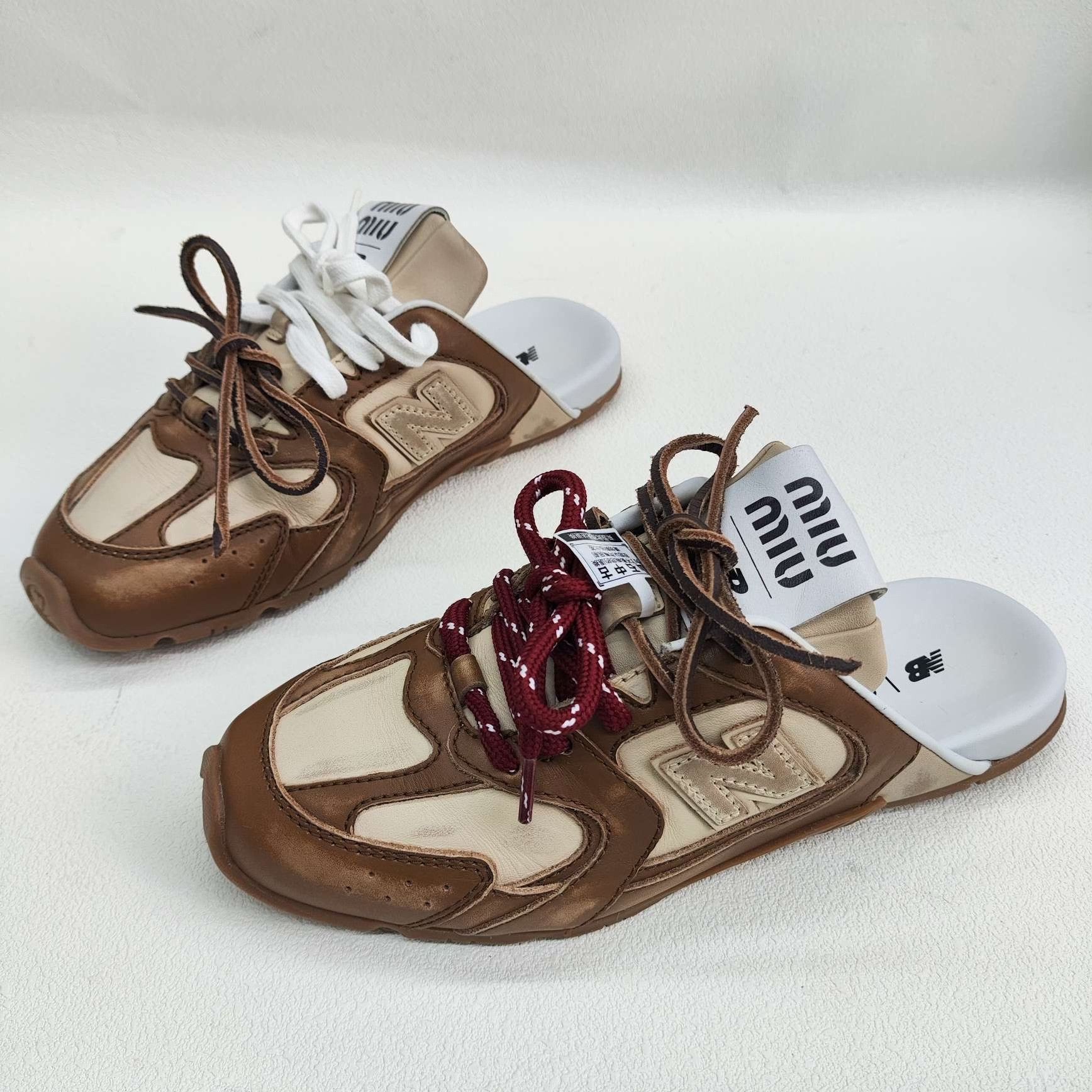 Miu Miu × New Balance Miu Miu x New Balance Leather Mules Size 36 Size US 6 / IT 36 - 2 Thumbnail