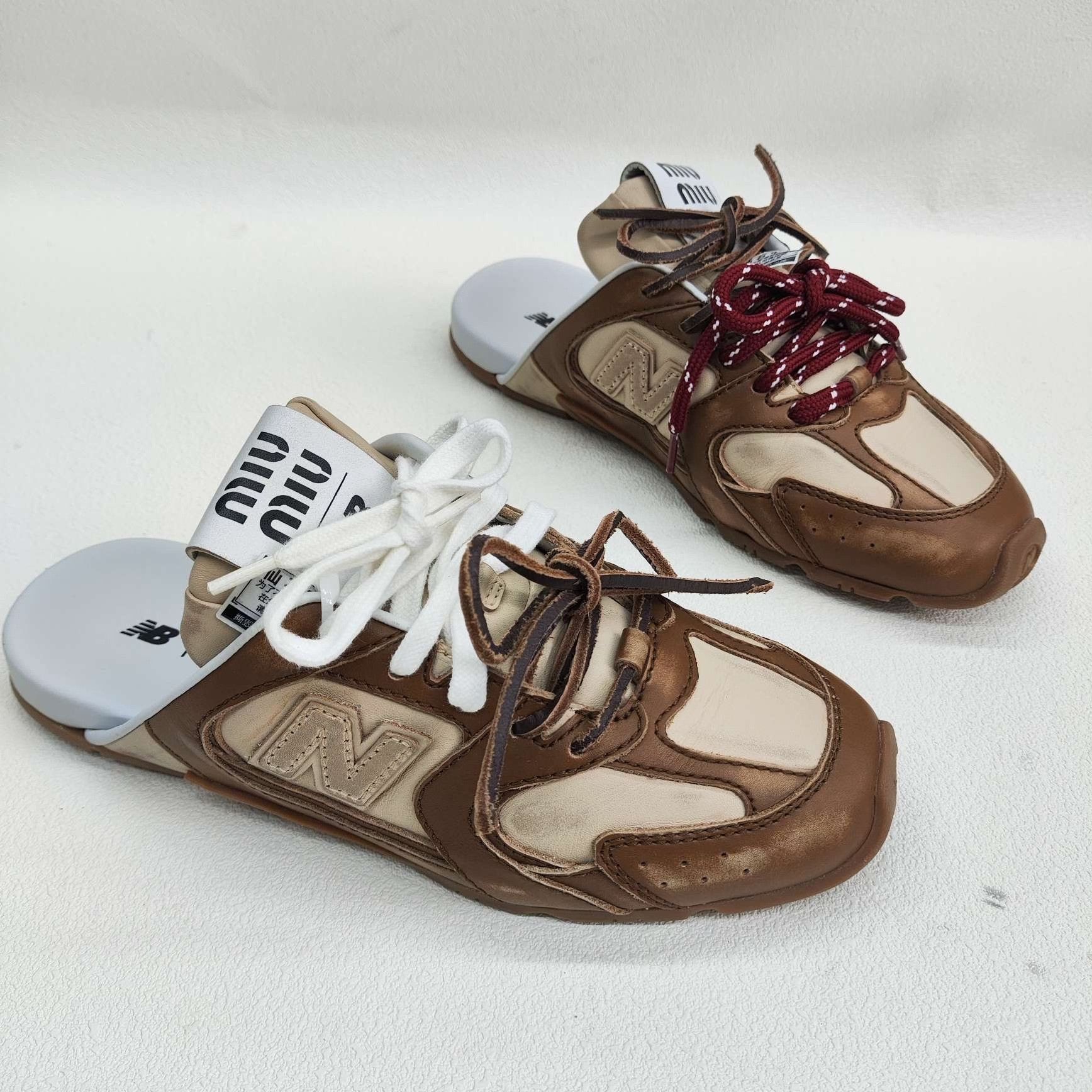 Miu Miu × New Balance Miu Miu x New Balance Leather Mules Size 36 Size US 6 / IT 36 - 4 Thumbnail
