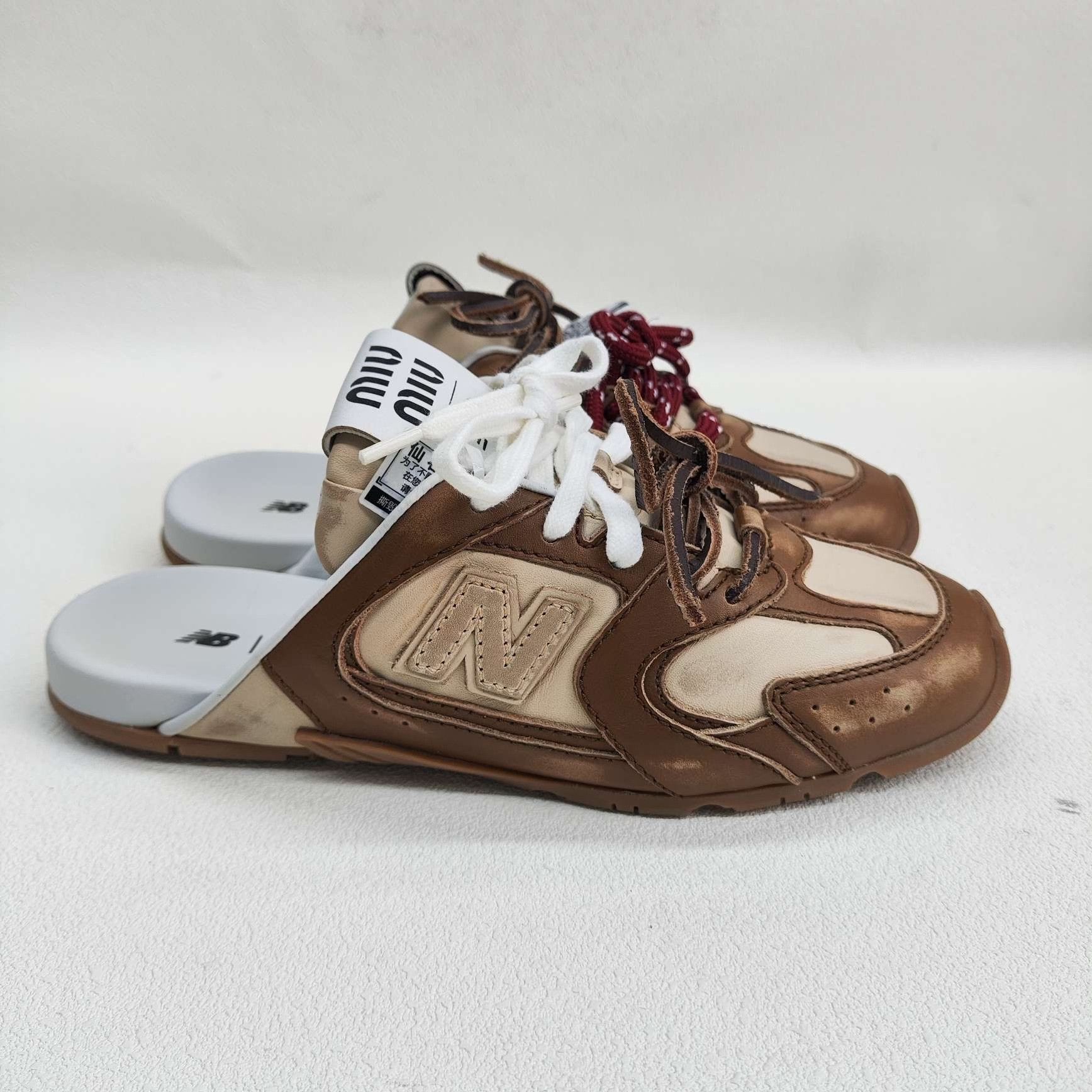 Miu Miu × New Balance Miu Miu x New Balance Leather Mules Size 36 Size US 6 / IT 36 - 5 Thumbnail