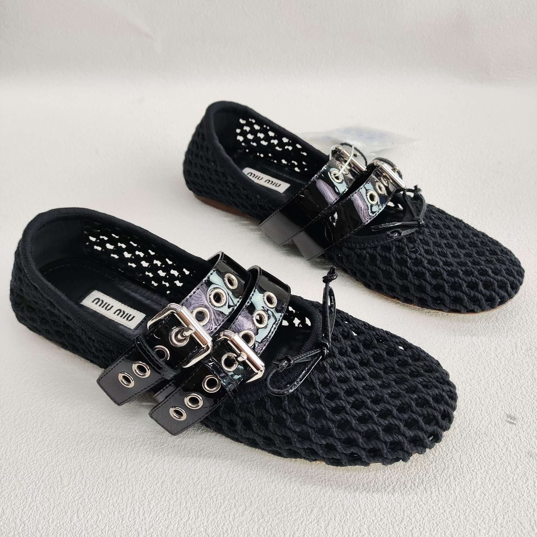Miu Miu Miu Miu Knitted Buckle Ballet Flats Size 38.5 Size US 8.5 / IT 38.5 - 4 Thumbnail
