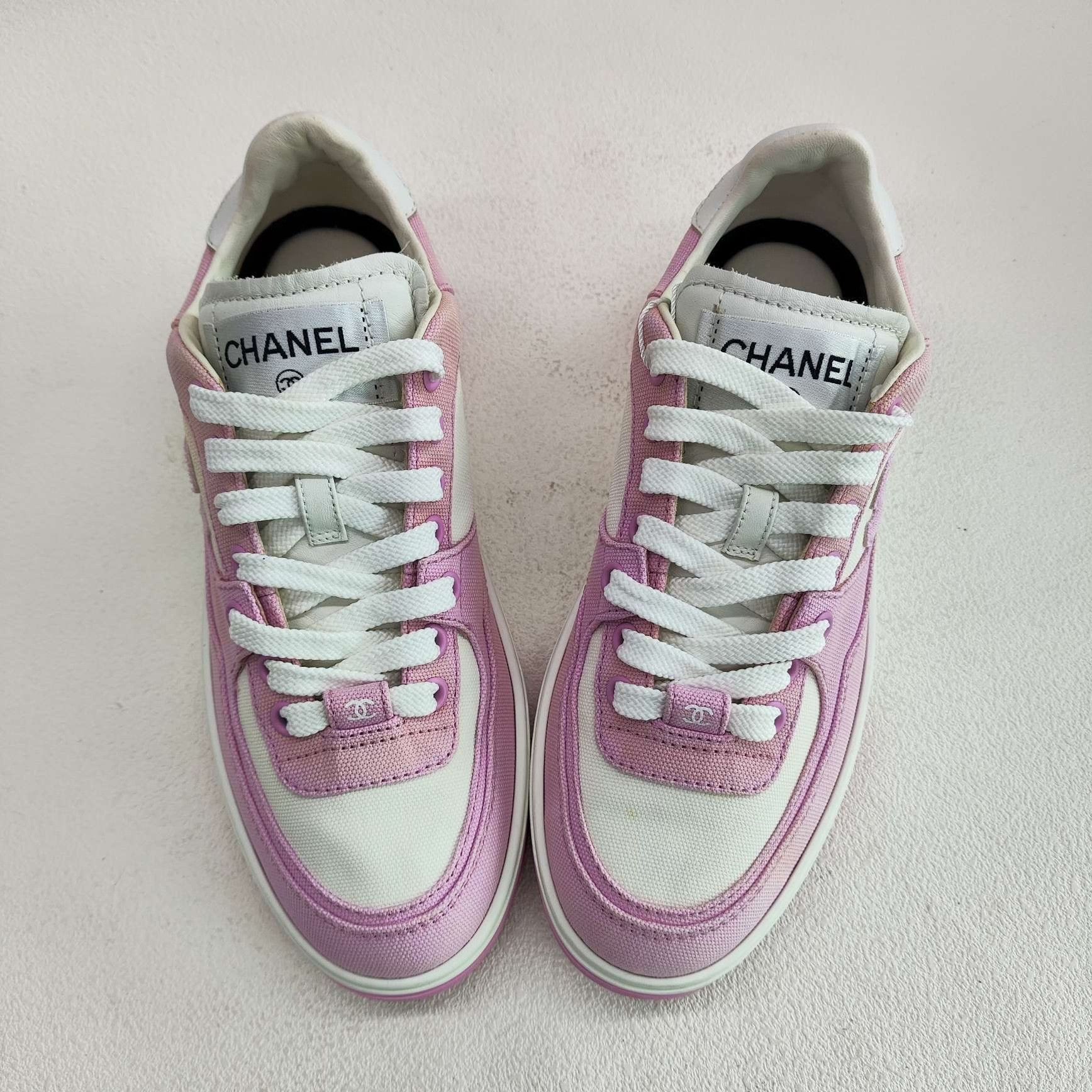 Chanel Chanel Pink Canvas Low-Top Sneakers Size 36 Size US 6 / IT 36 - 10 Thumbnail