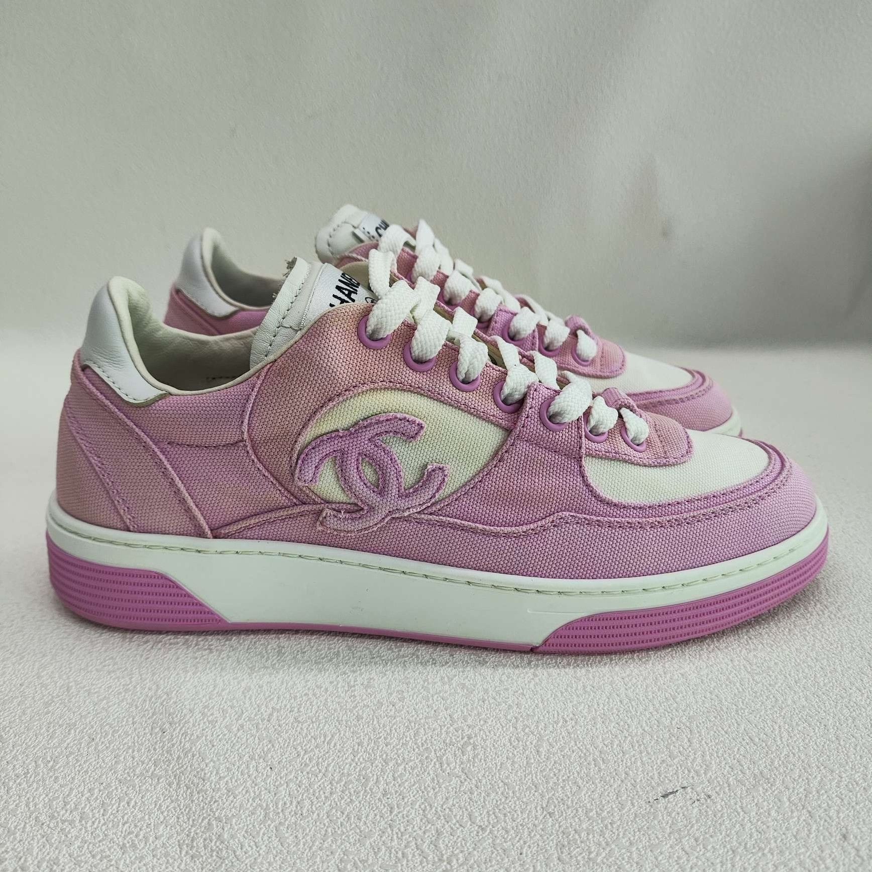 Chanel Chanel Pink Canvas Low-Top Sneakers Size 36 Size US 6 / IT 36 - 5 Thumbnail