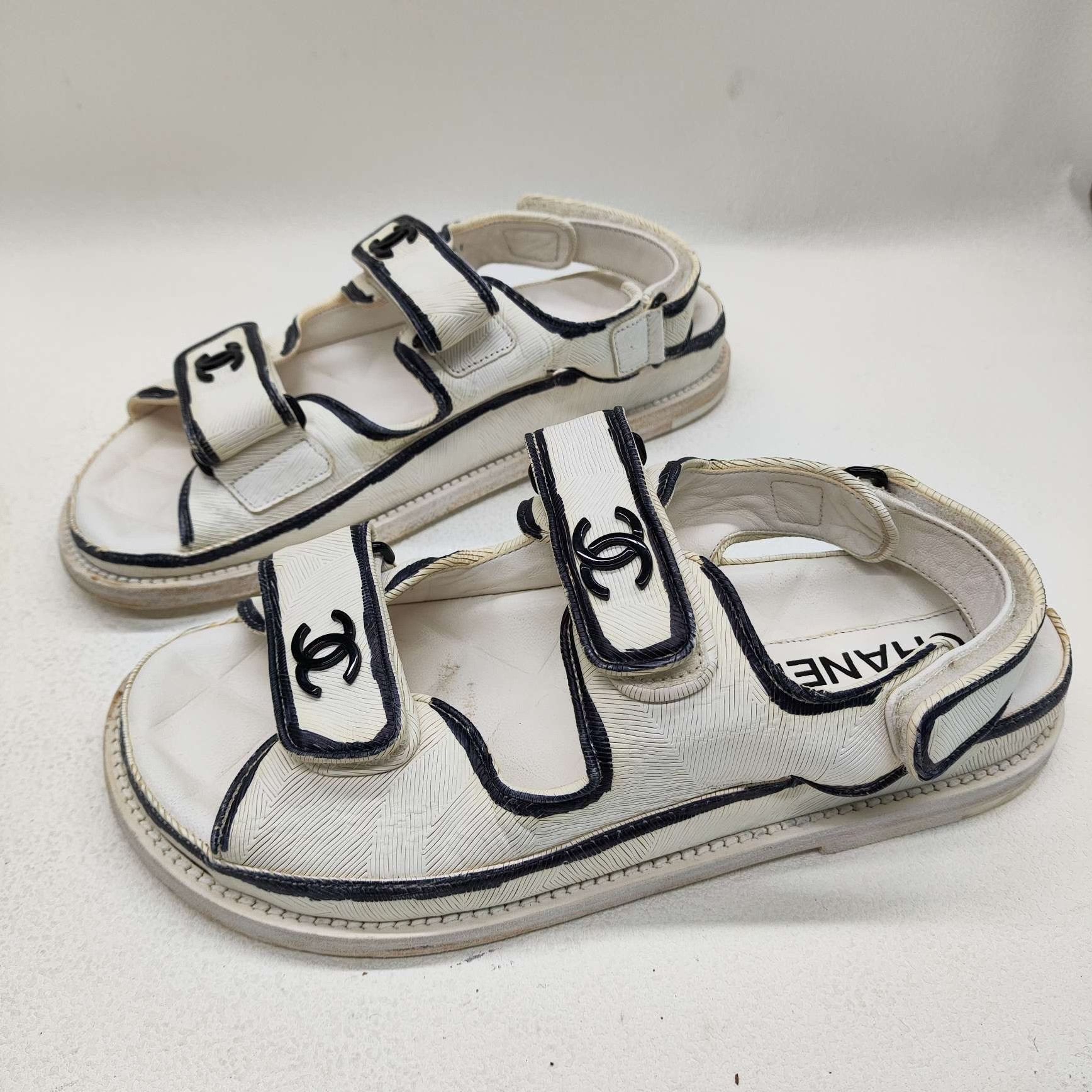 Chanel Chanel CC Logo Velcro Sandals Size 36.5 Size US 6.5 / IT 36.5 - 2 Thumbnail