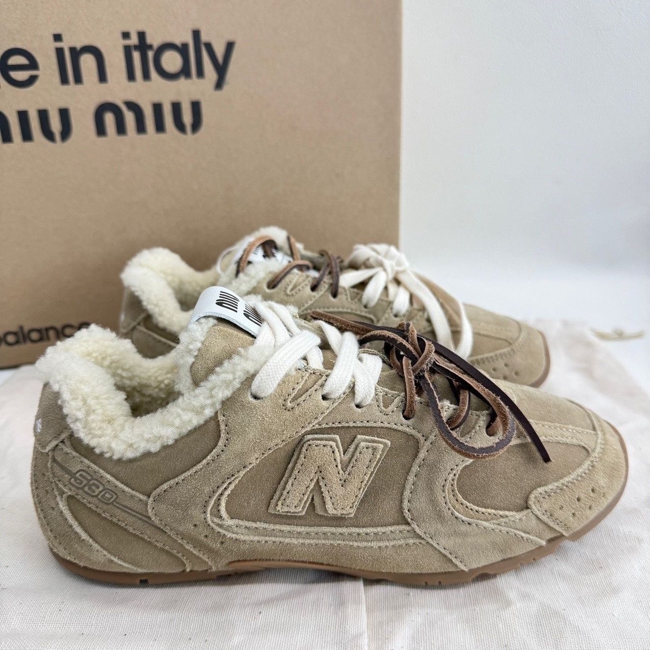 Miu Miu Miu Miu x New Balance 530 Shearling Sneakers Size 36 Size US 6 / IT 36 - 6 Thumbnail