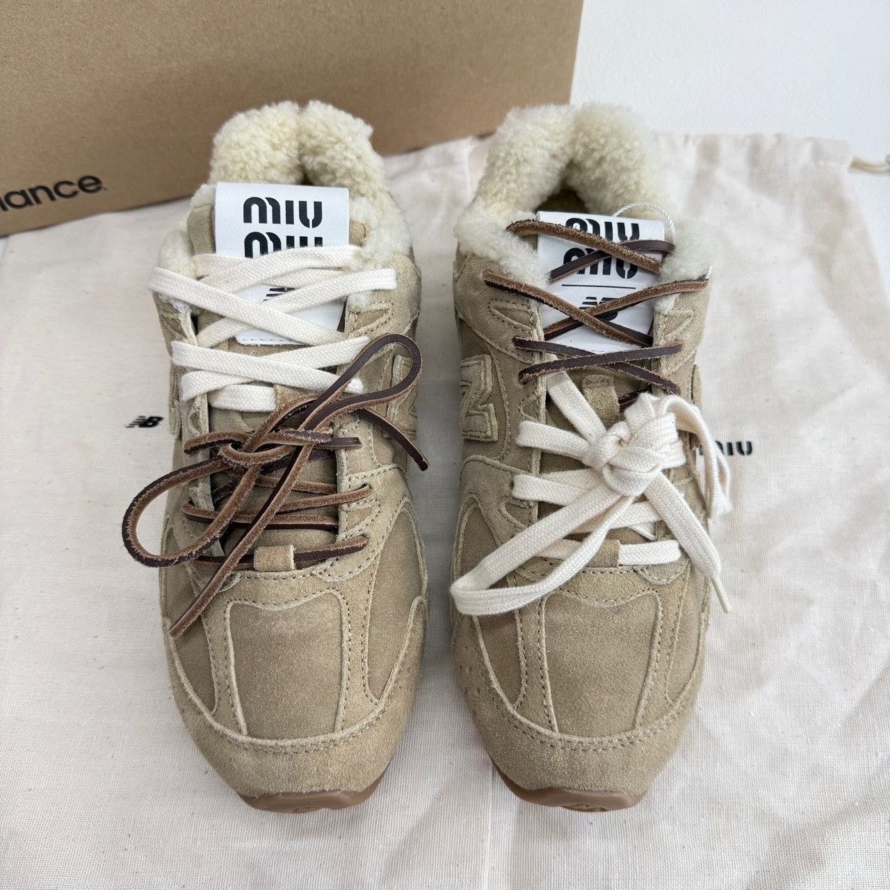Miu Miu Miu Miu x New Balance 530 Shearling Sneakers Size 36 Size US 6 / IT 36 - 4 Thumbnail