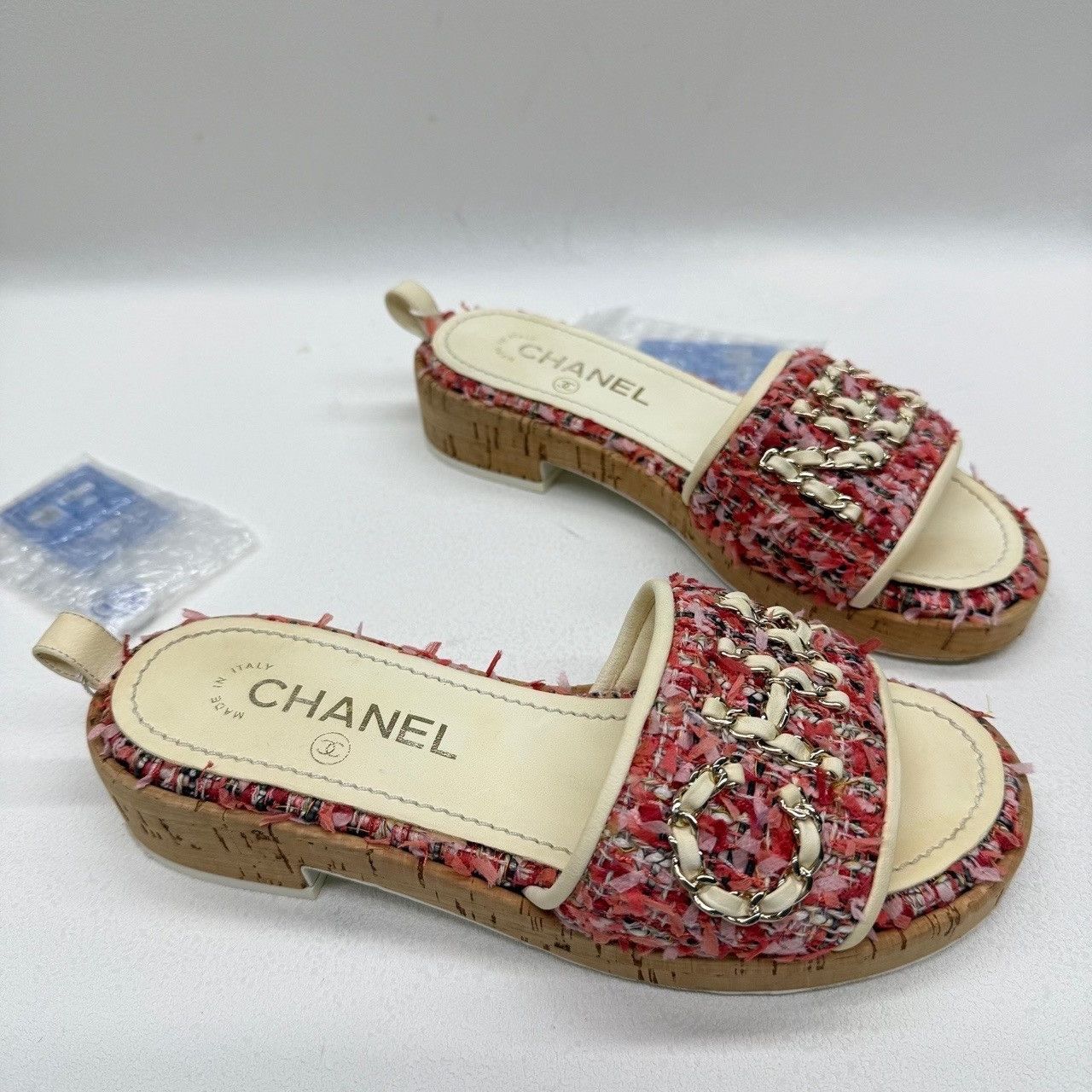 Chanel Chanel Tweed Chain Logo Slides Size 36 Size US 6 / IT 36 - 4 Thumbnail