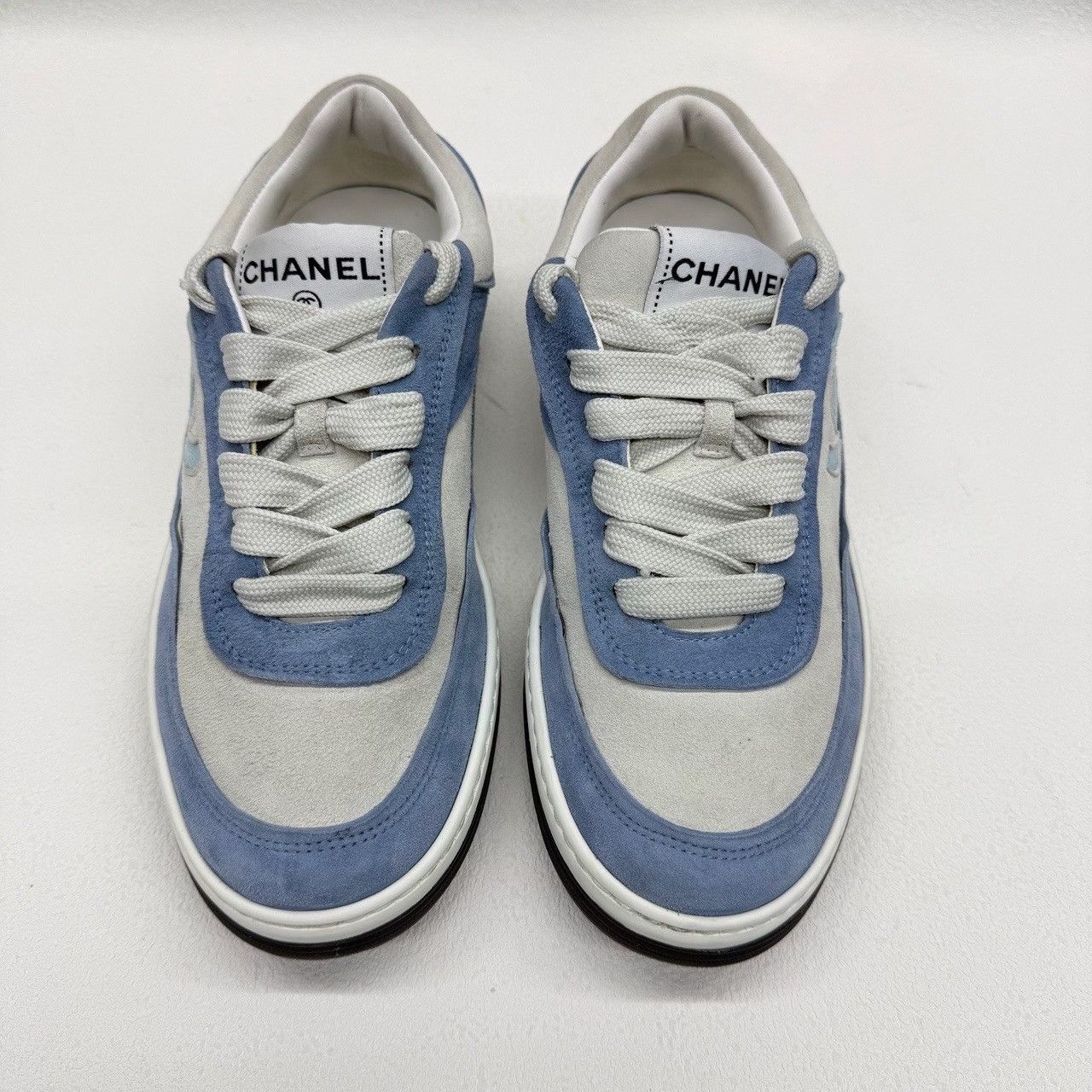Chanel Chanel Blue Suede Low-Top Sneakers Size 37 Size US 7 / IT 37 - 3 Thumbnail