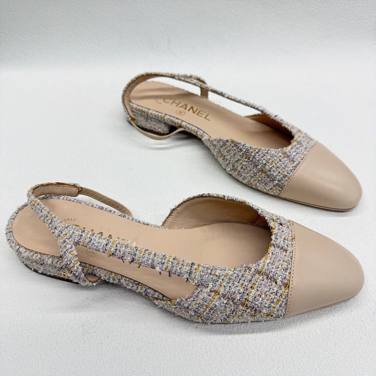 Chanel Chanel Tweed Slingback Flats Size 37 Size US 7 / IT 37 - 4 Thumbnail
