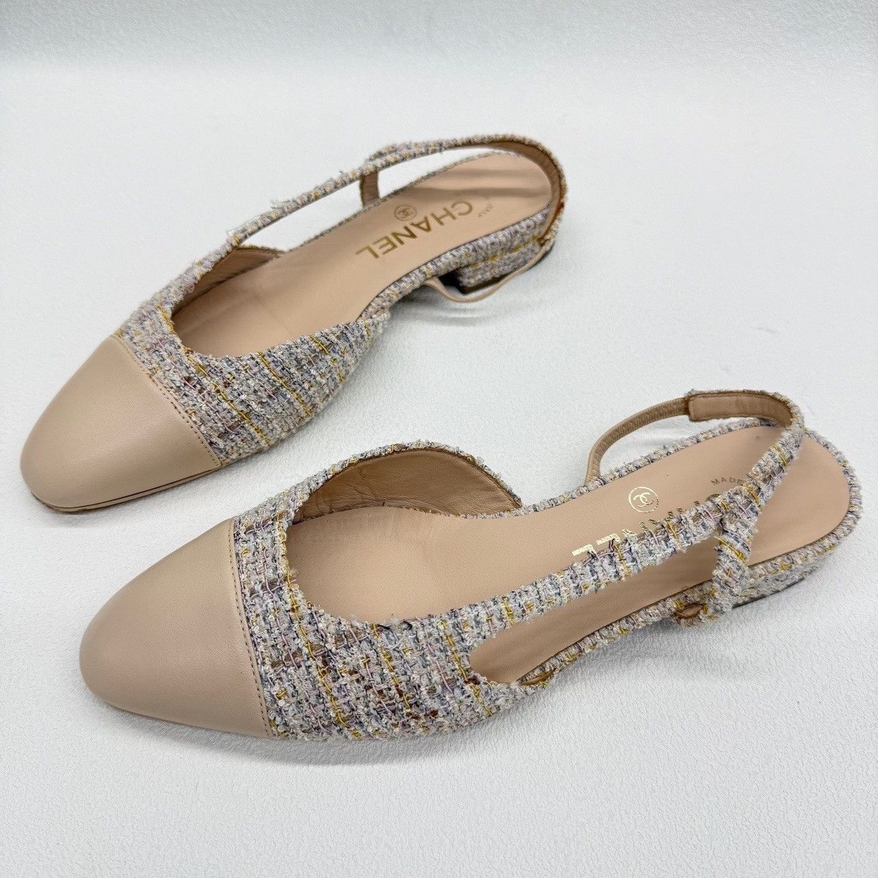 Chanel Chanel Tweed Slingback Flats Size 37 Size US 7 / IT 37 - 2 Thumbnail