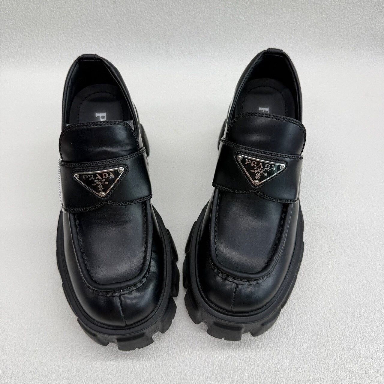 Prada Prada Monolith Leather Platform Loafers Size 37.5 Size US 7.5 / IT 37.5 - 10 Thumbnail