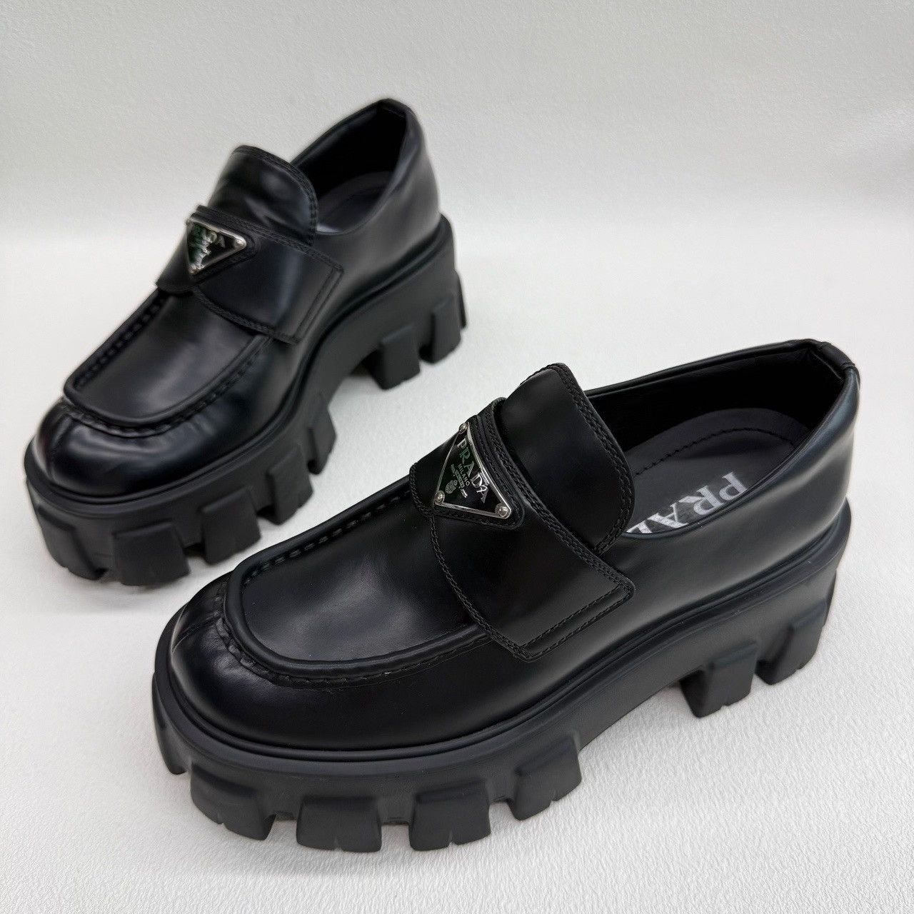 Prada Prada Monolith Leather Platform Loafers Size 37.5 Size US 7.5 / IT 37.5 - 2 Thumbnail