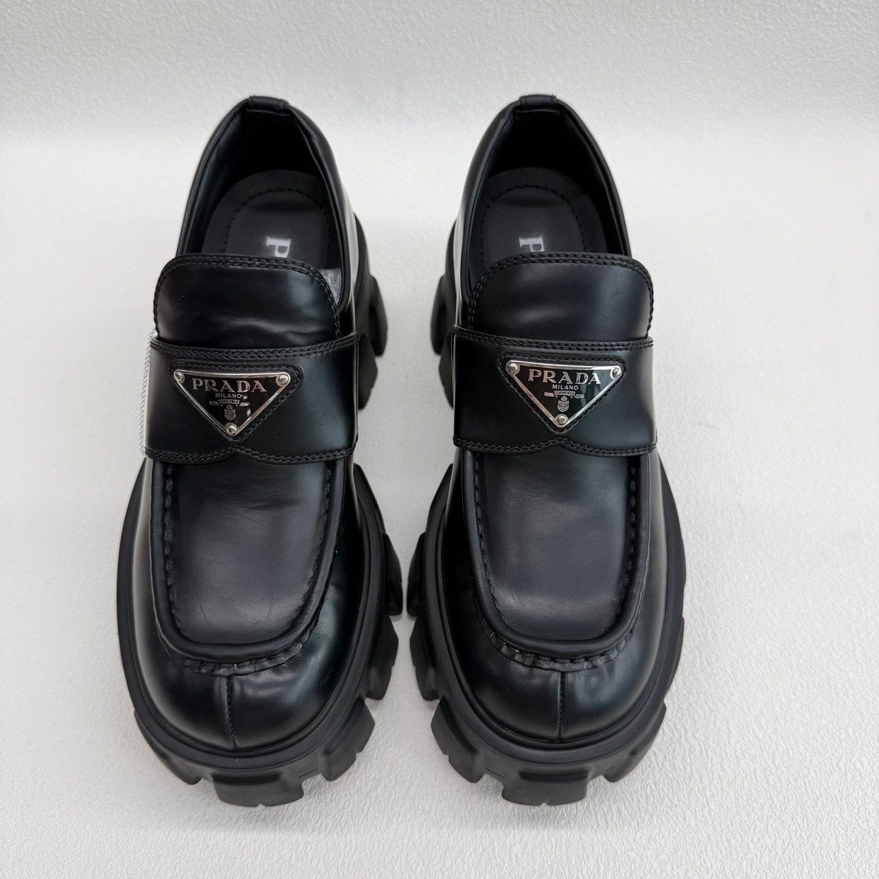 Prada Prada Monolith Leather Platform Loafers Size 37.5 Size US 7.5 / IT 37.5 - 3 Thumbnail