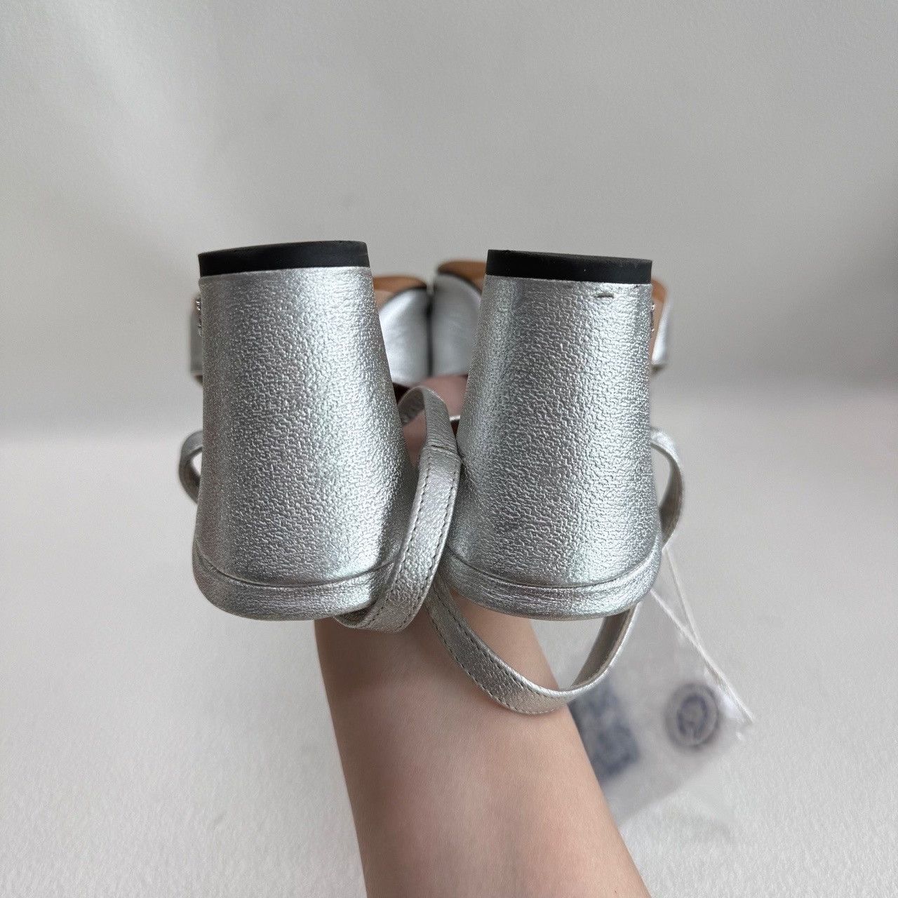 Chanel Chanel Silver Black Cap Toe Slingback Heels Size 36 Size US 6 / IT 36 - 7 Thumbnail