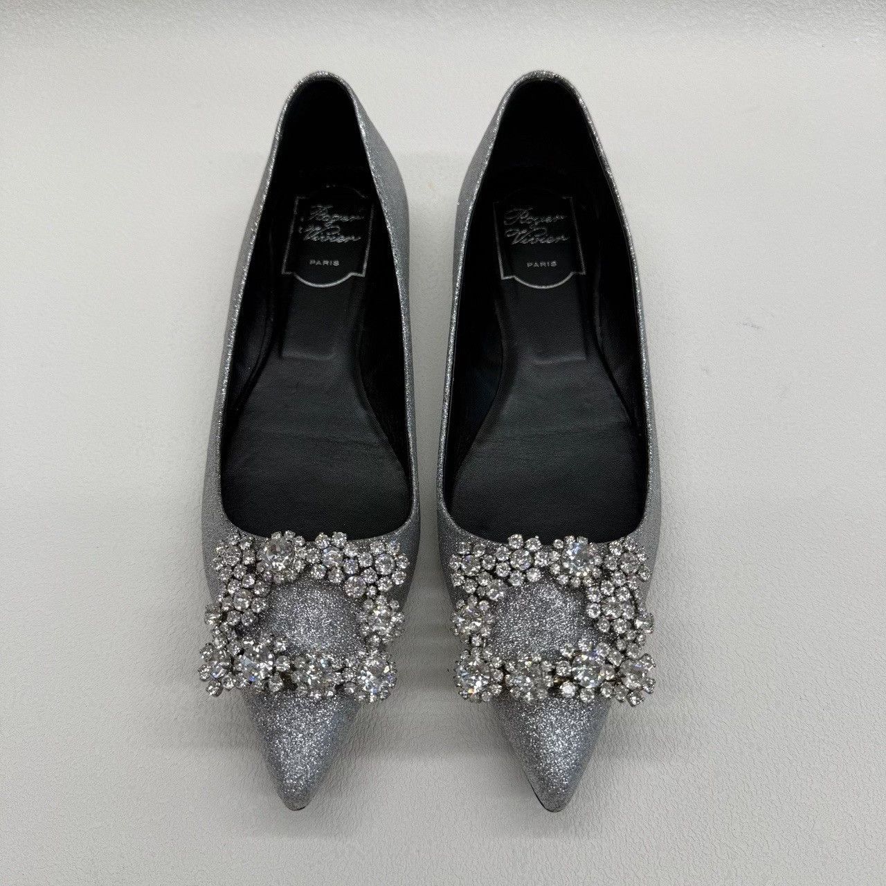 Roger Vivier Roger Vivier Glitter Crystal Buckle Flats Size 37 Size US 7 / IT 37 - 3 Thumbnail