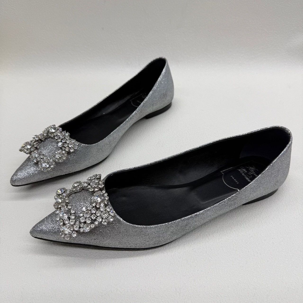 Roger Vivier Roger Vivier Glitter Crystal Buckle Flats Size 37 Size US 7 / IT 37 - 2 Thumbnail