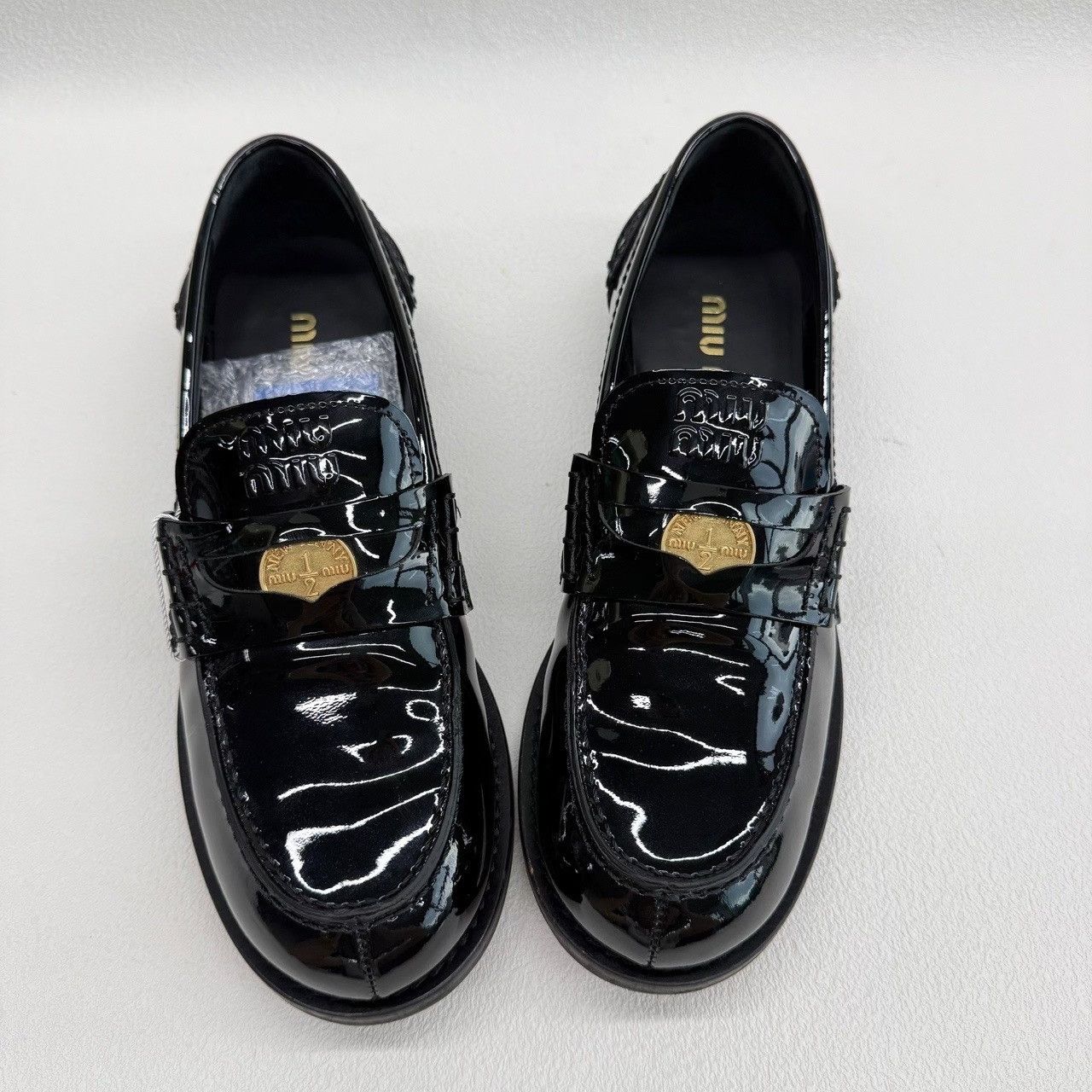 Miu Miu Miu Miu Patent Leather Penny Loafers Size 37.5 Size US 7.5 / IT 37.5 - 10 Thumbnail