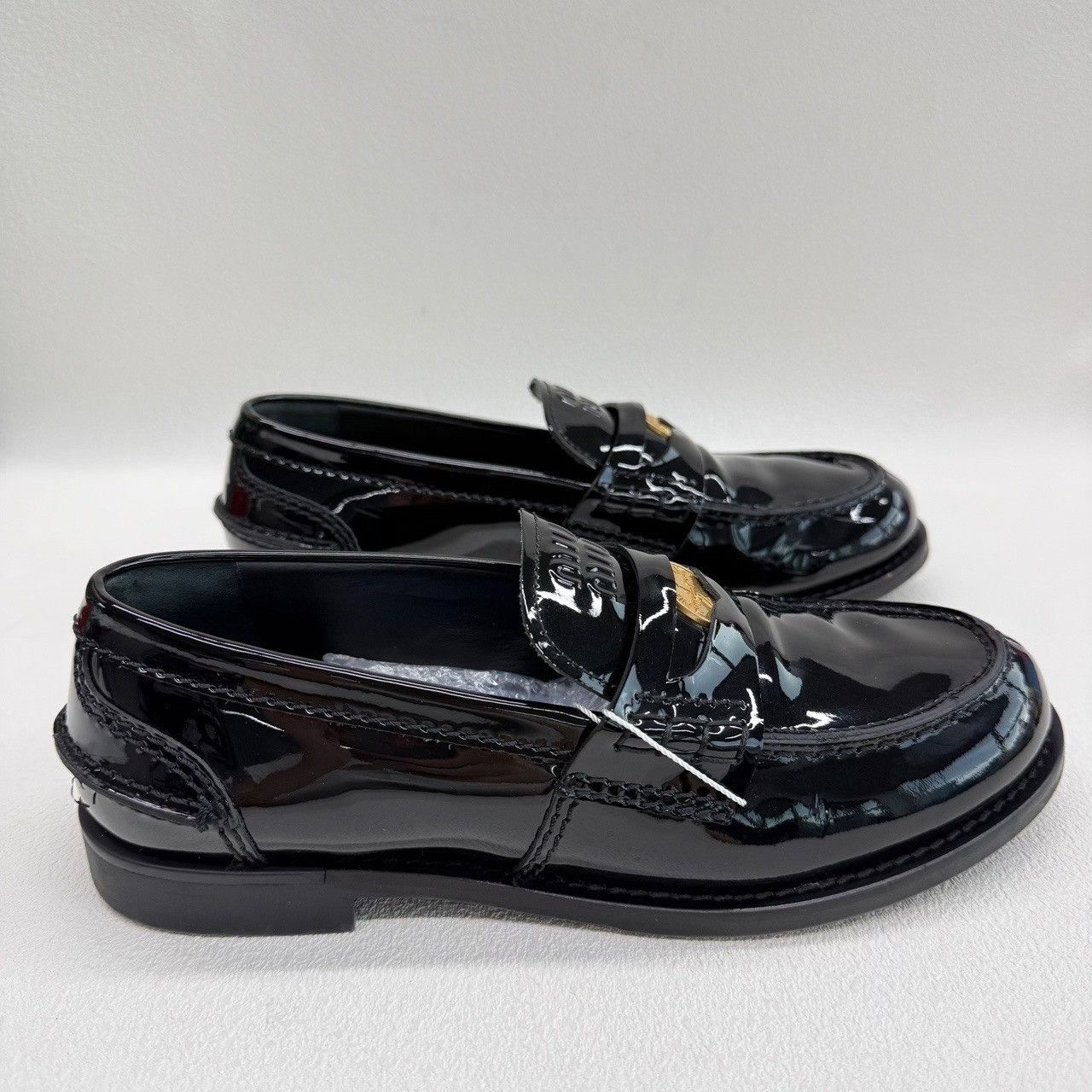 Miu Miu Miu Miu Patent Leather Penny Loafers Size 37.5 Size US 7.5 / IT 37.5 - 5 Thumbnail