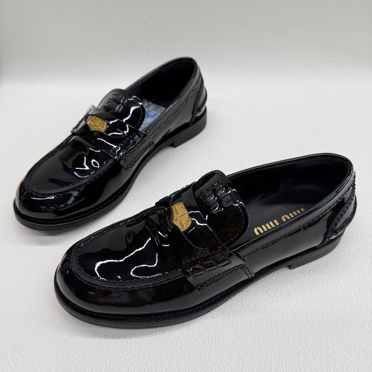 Miu Miu Miu Miu Patent Leather Penny Loafers Size 37.5 Size US 7.5 / IT 37.5 - 2 Thumbnail