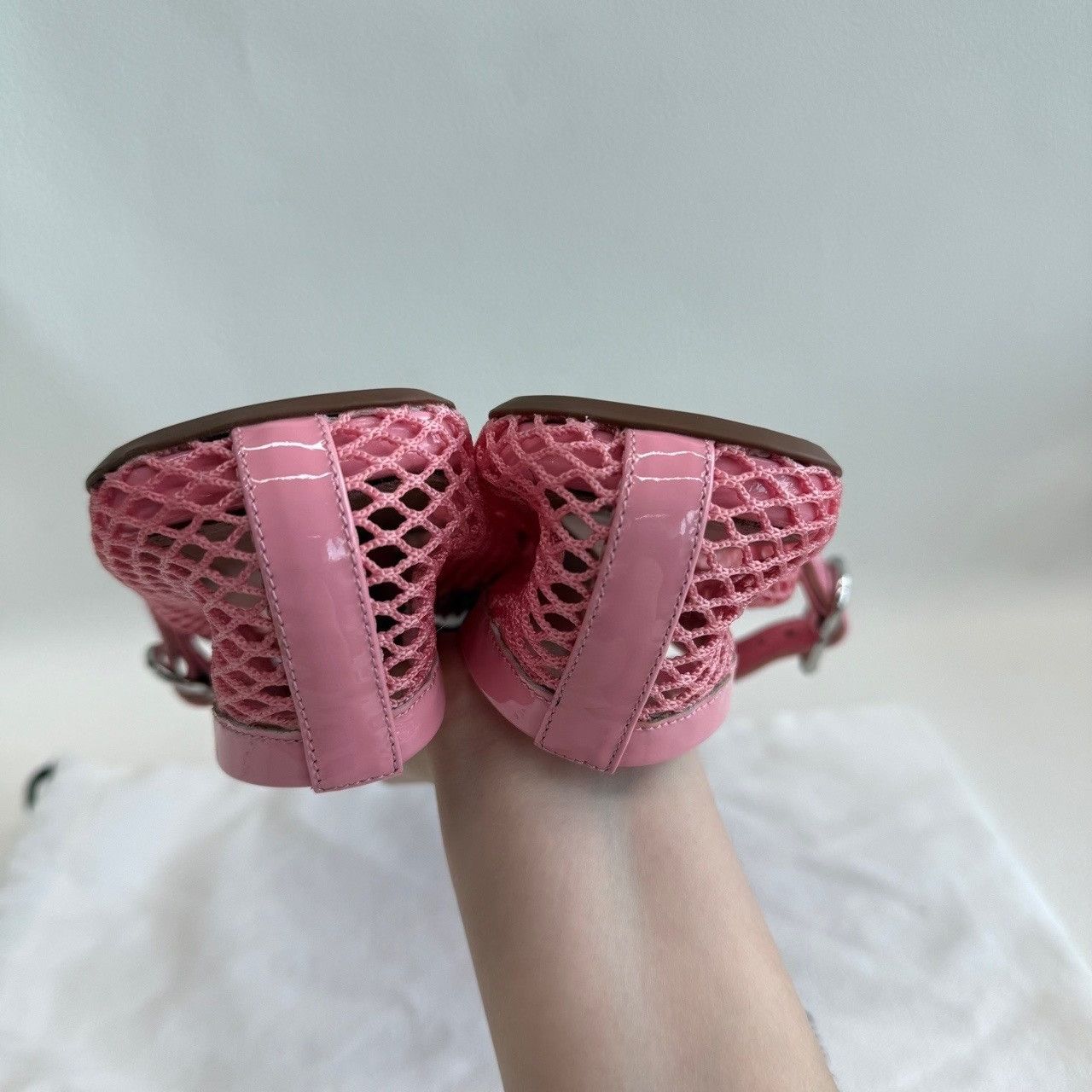 Alaia Alaia Pink Mesh Mary Jane Flats Size 37.5 Size US 7.5 / IT 37.5 - 7 Thumbnail