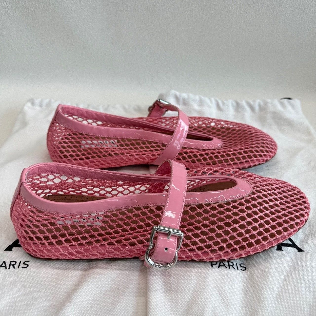 Alaia Alaia Pink Mesh Mary Jane Flats Size 37.5 Size US 7.5 / IT 37.5 - 5 Thumbnail