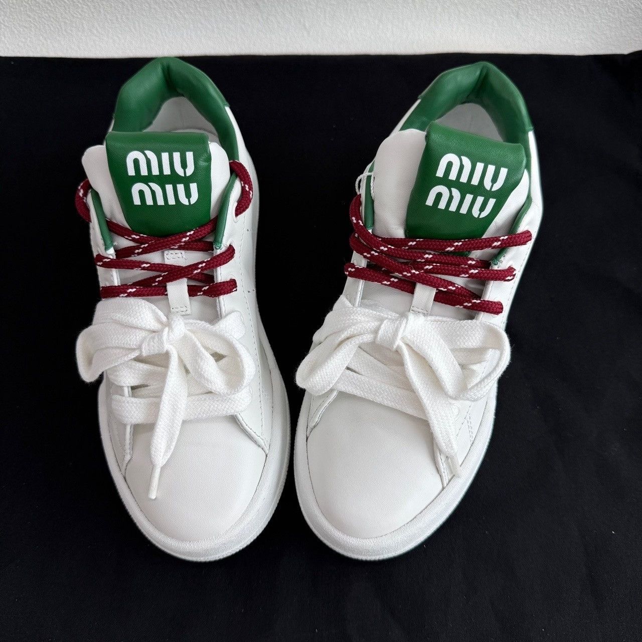 Miu Miu Miu Miu White Leather Sneakers Size 36 Size US 6 / IT 36 - 10 Thumbnail