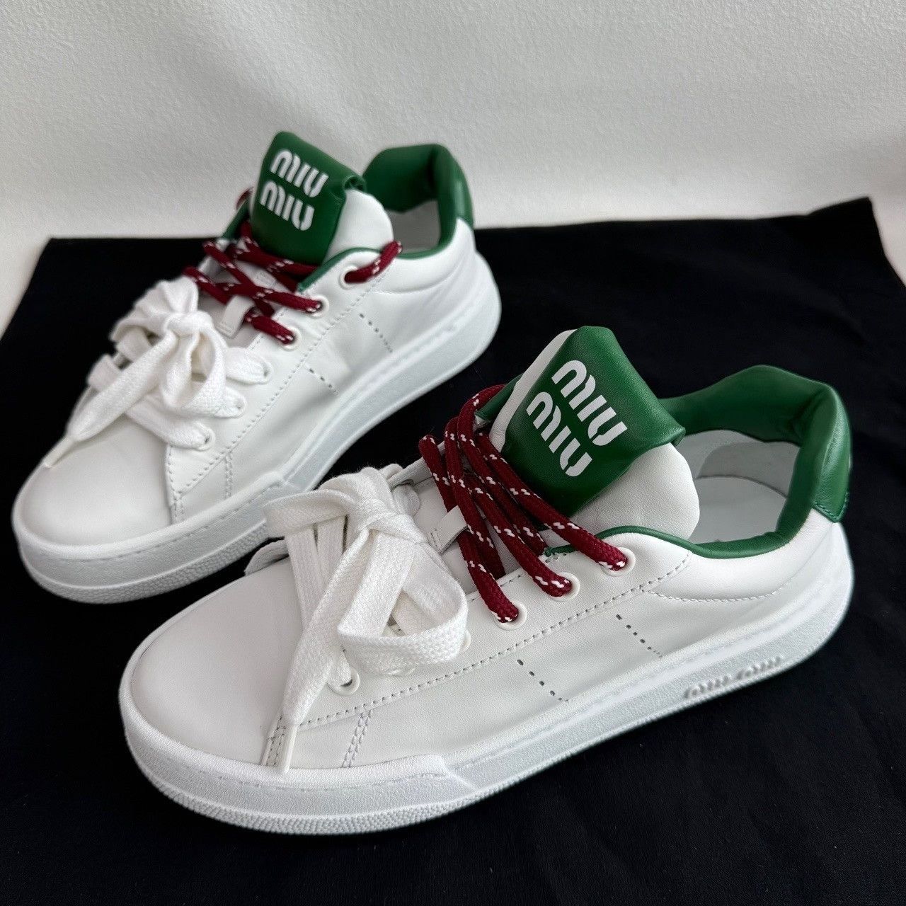 Miu Miu Miu Miu White Leather Sneakers Size 36 Size US 6 / IT 36 - 2 Thumbnail