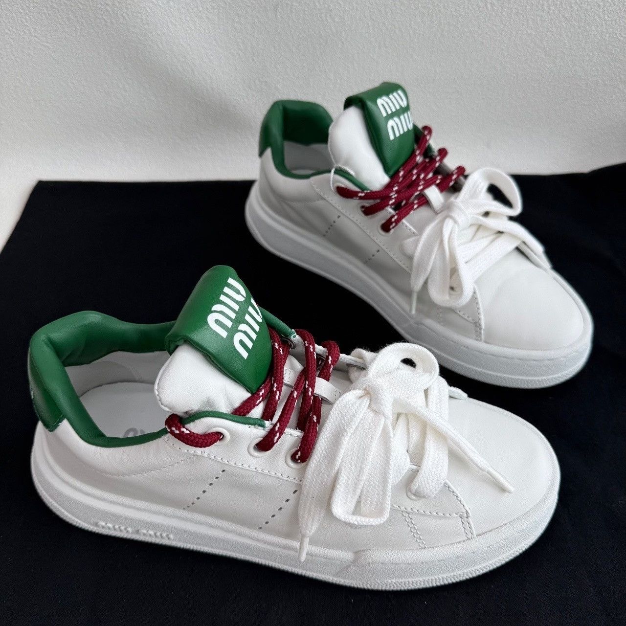 Miu Miu Miu Miu White Leather Sneakers Size 36 Size US 6 / IT 36 - 4 Thumbnail