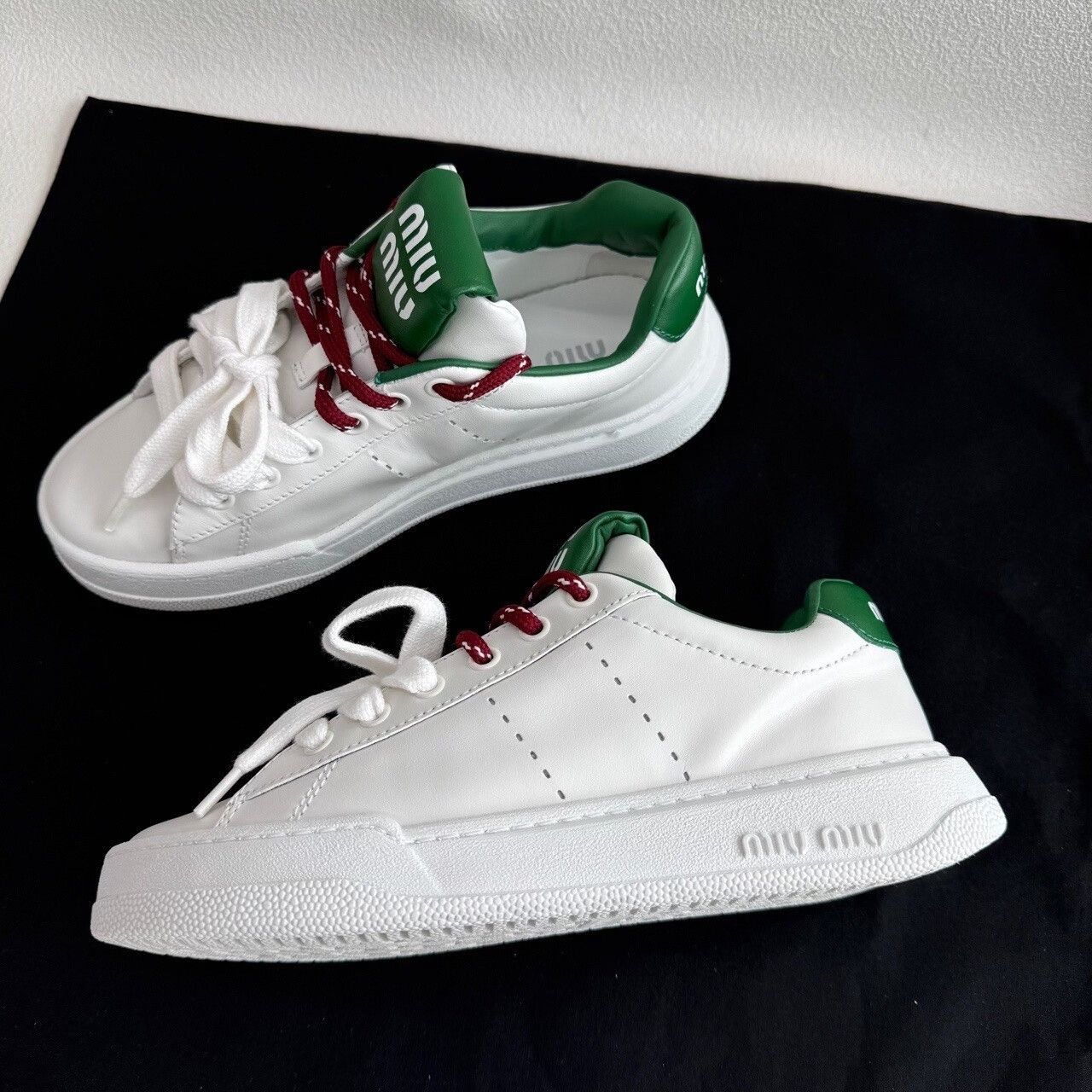 Miu Miu Miu Miu White Leather Sneakers Size 36 Size US 6 / IT 36 - 9 Thumbnail