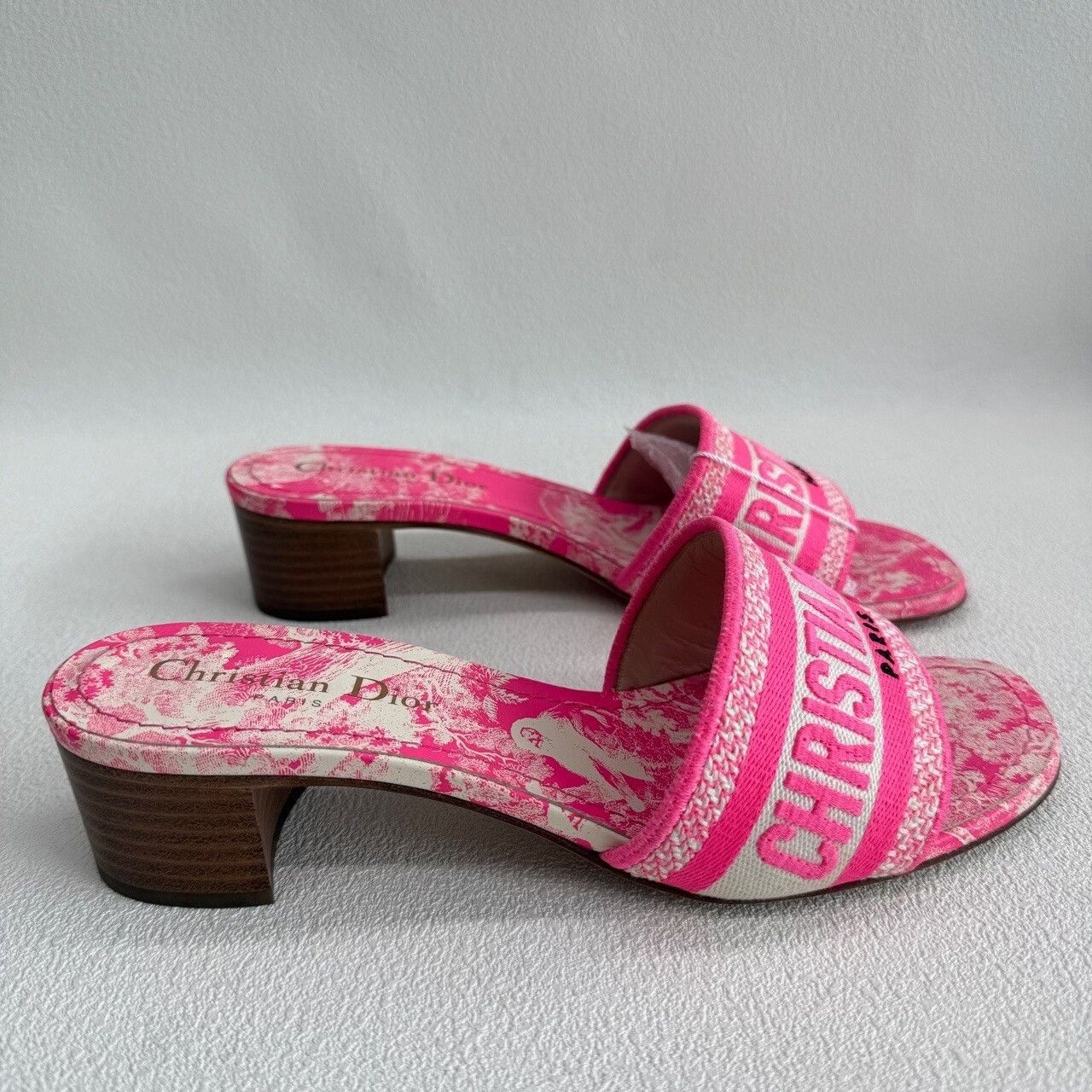 Dior Dior Pink Dway Canvas Mules Size 36.5 Size US 6.5 / IT 36.5 - 5 Thumbnail