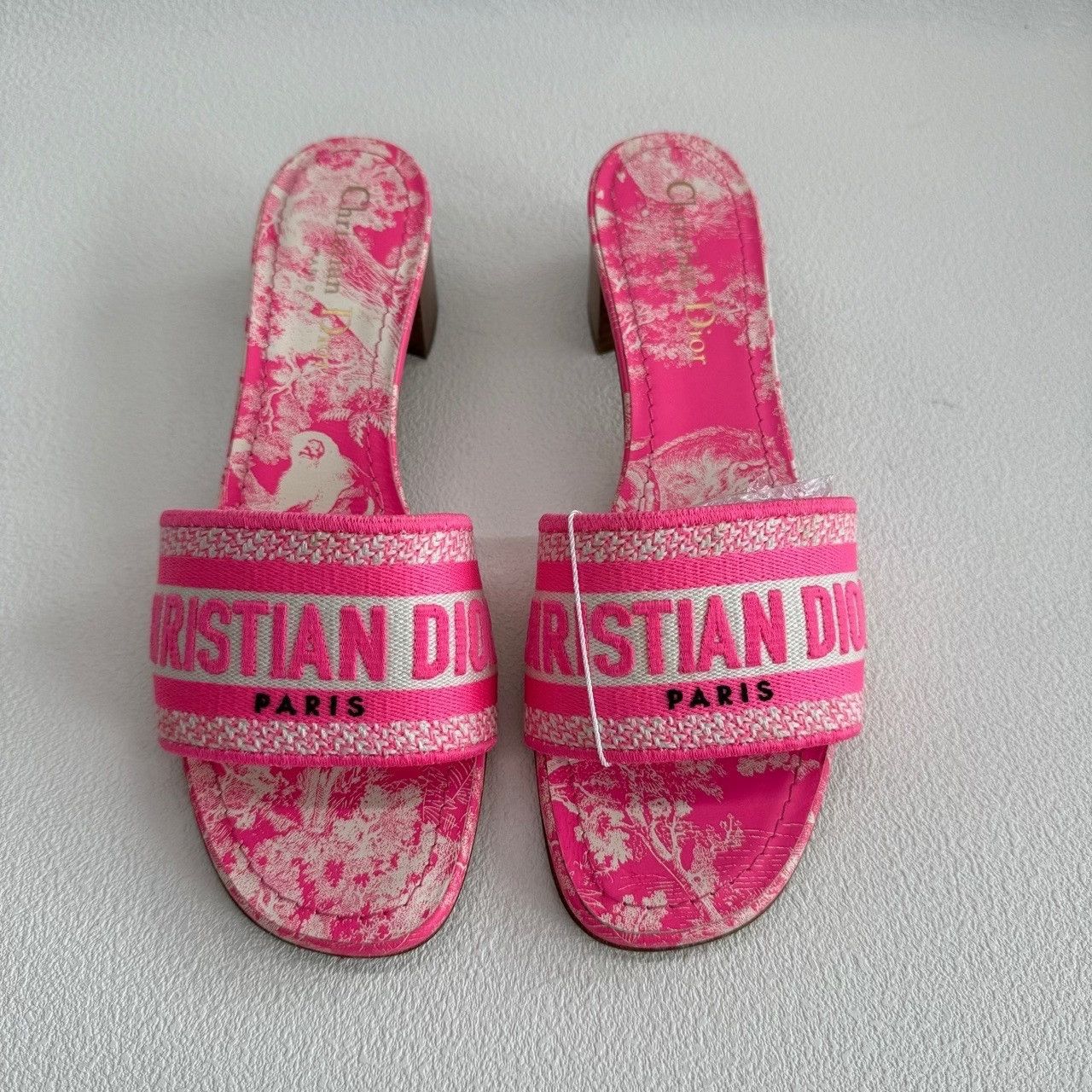Dior Dior Pink Dway Canvas Mules Size 36.5 Size US 6.5 / IT 36.5 - 3 Thumbnail