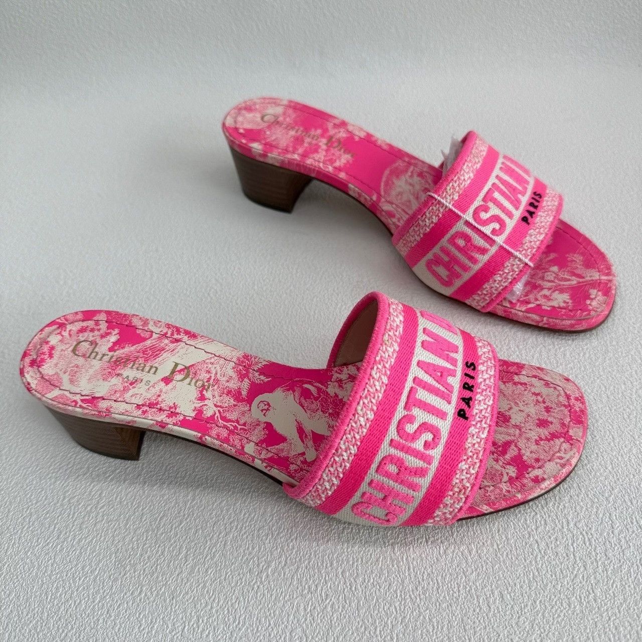 Dior Dior Pink Dway Canvas Mules Size 36.5 Size US 6.5 / IT 36.5 - 4 Thumbnail