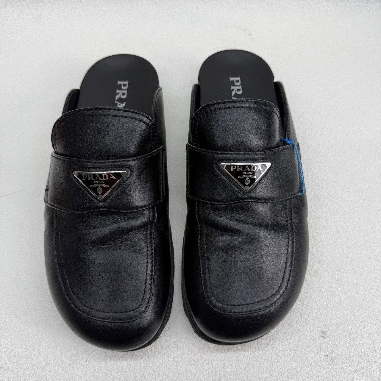 Prada Prada Metal Logo Leather Slip Ons Size 8 Size US 8 / EU 41 - 3 Thumbnail