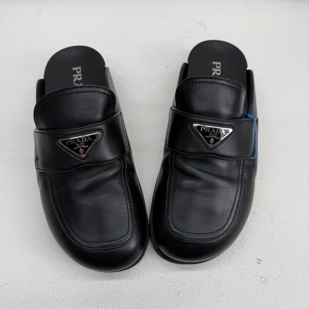 Prada Prada Metal Logo Leather Slip Ons Size 8 Size US 8 / EU 41 - 10 Thumbnail