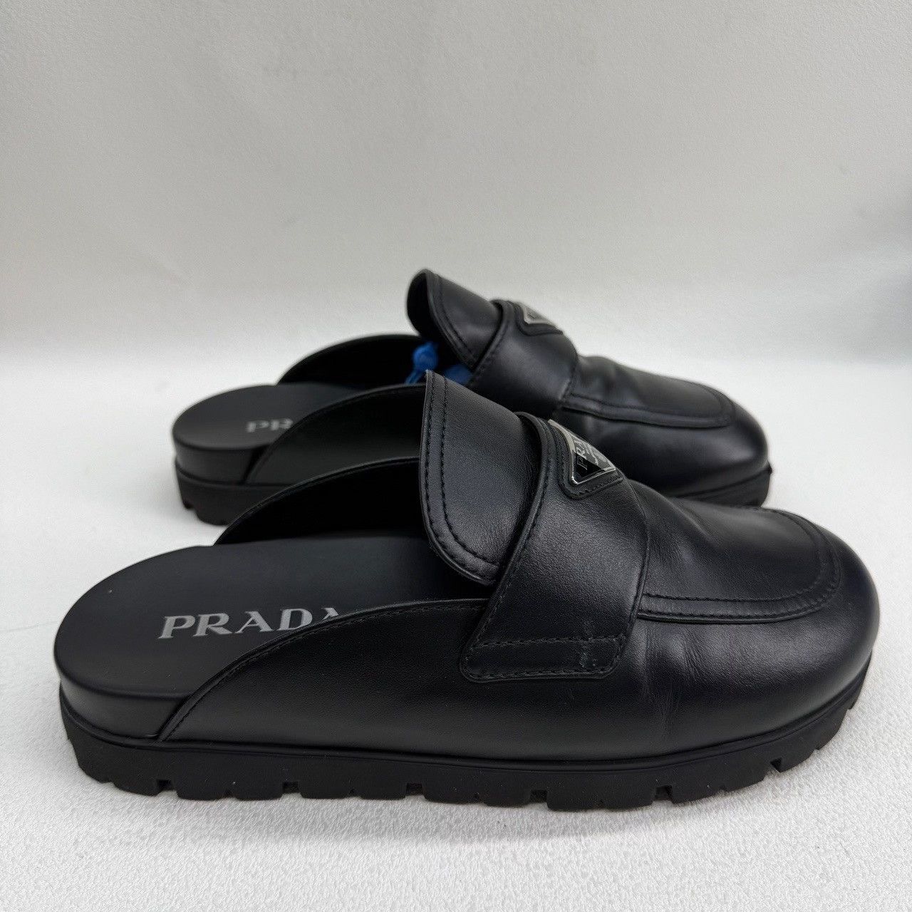 Prada Prada Metal Logo Leather Slip Ons Size 8 Size US 8 / EU 41 - 5 Thumbnail