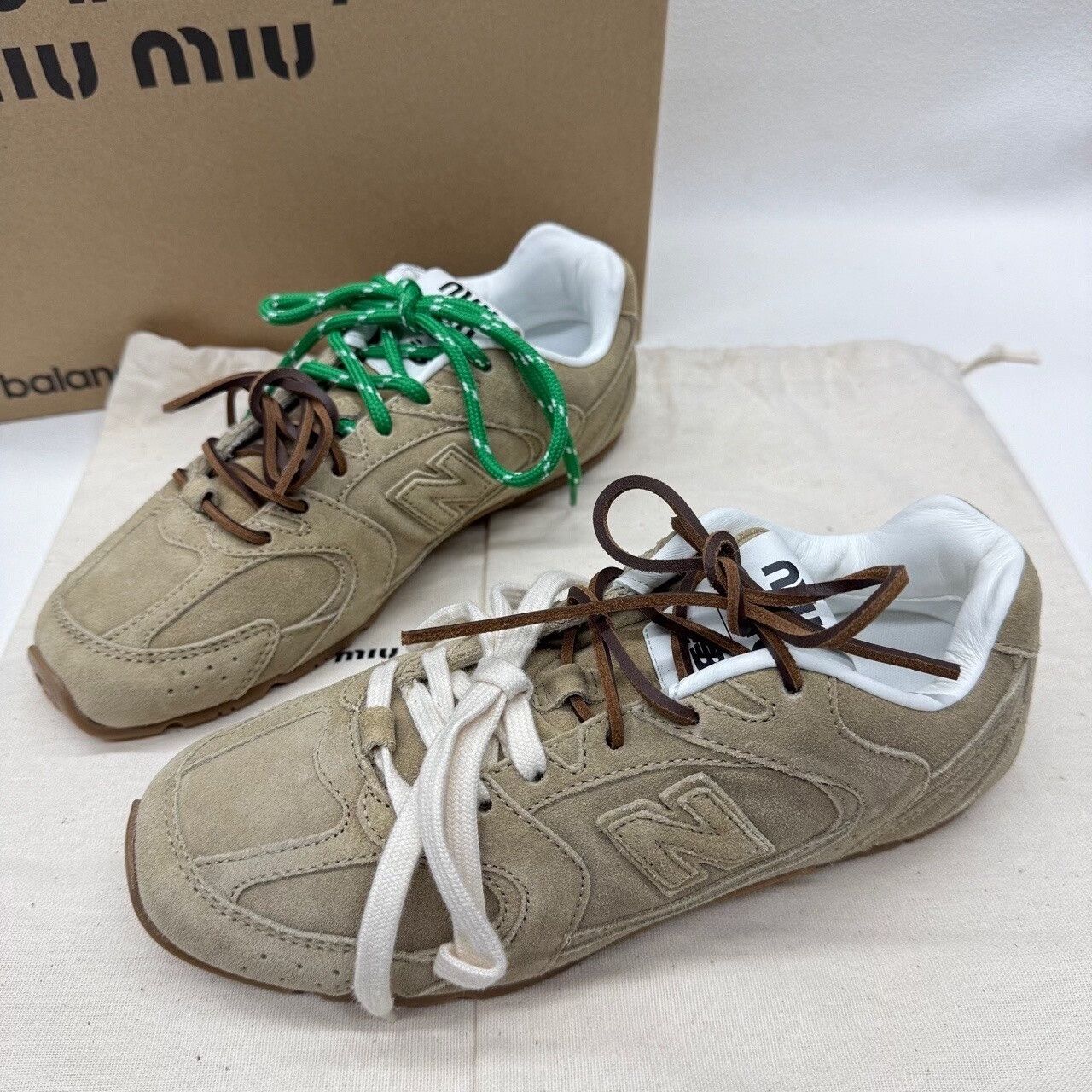 Miu Miu × New Balance Miu Miu x New Balance Suede Sneakers Size 36.5 Size US 6.5 / IT 36.5 - 3 Thumbnail