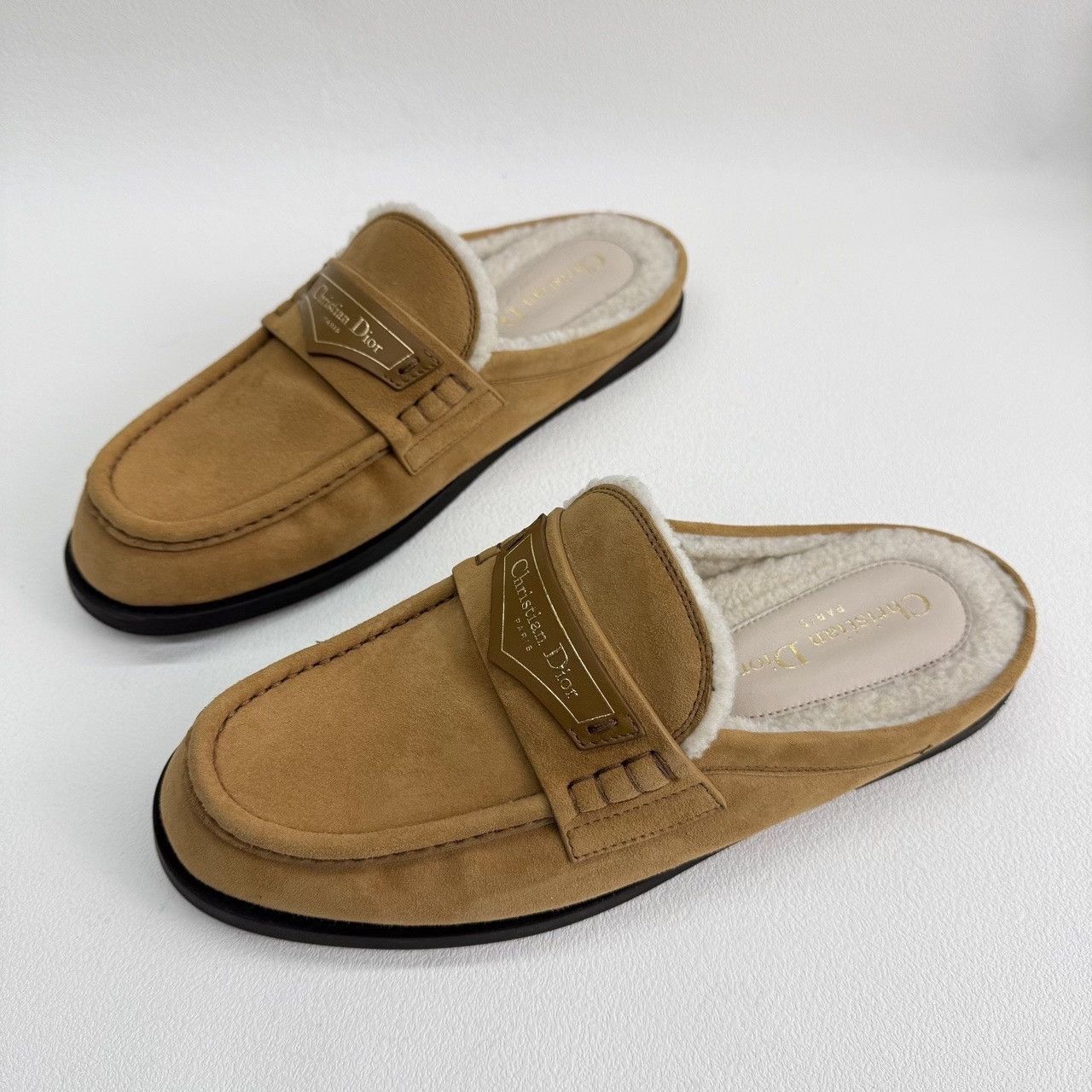 Dior Dior Suede Shearling Mules Size 37 Size US 7 / IT 37 - 2 Thumbnail