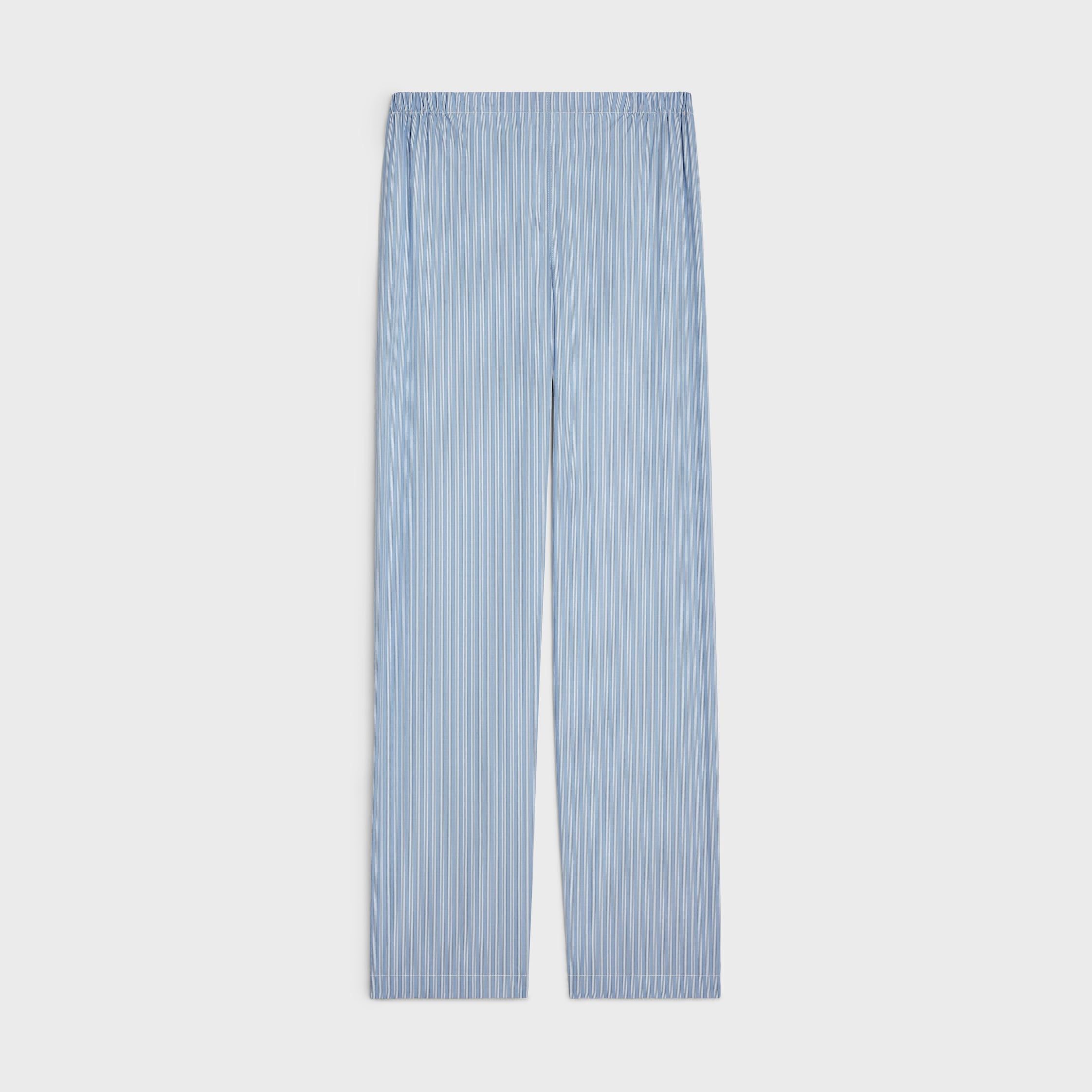 Celine TRIOMPHE PAJAMA PANTS IN STRIPED POPLIN blue Size US 33 - 2 Thumbnail