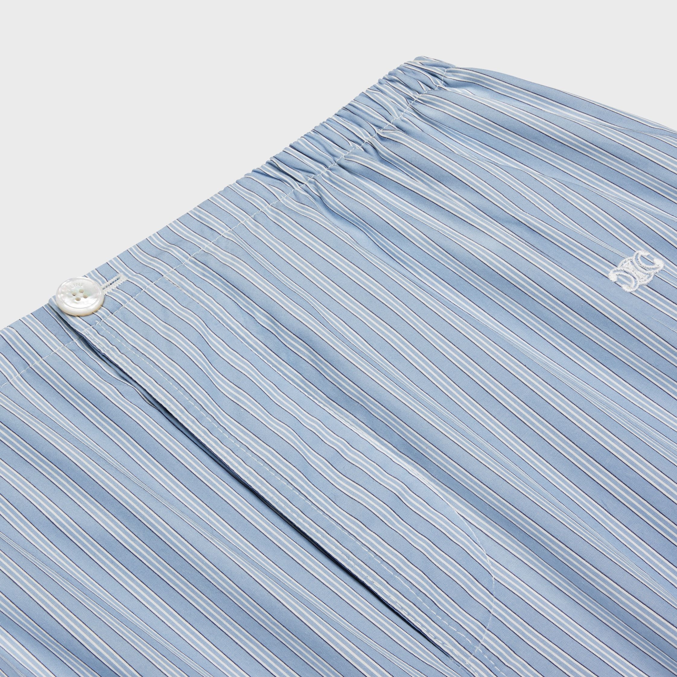 Celine TRIOMPHE PAJAMA PANTS IN STRIPED POPLIN blue Size US 34 / EU 50 - 3 Thumbnail